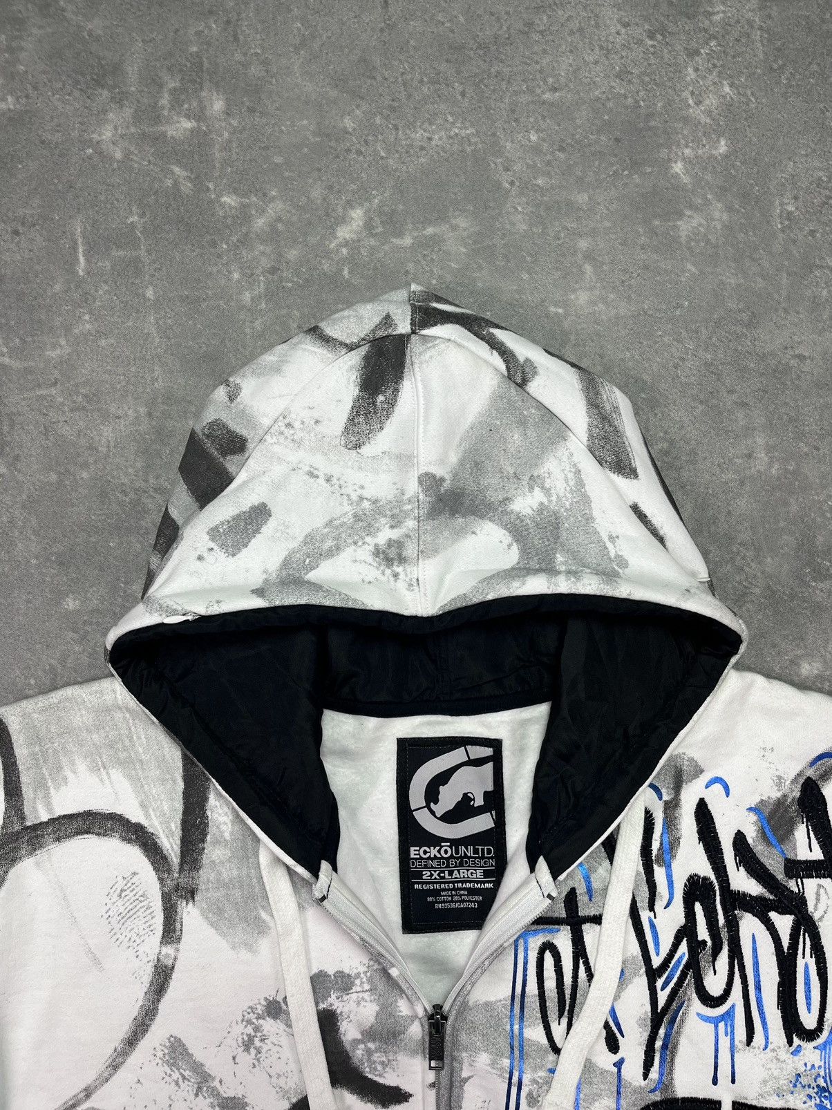 Ecko Unltd. Ecko Unltd MMA Grafitti AOP Printed Baggy Zip Hoodie XXL Size US XXL / EU 58 / 5 - 11 Thumbnail