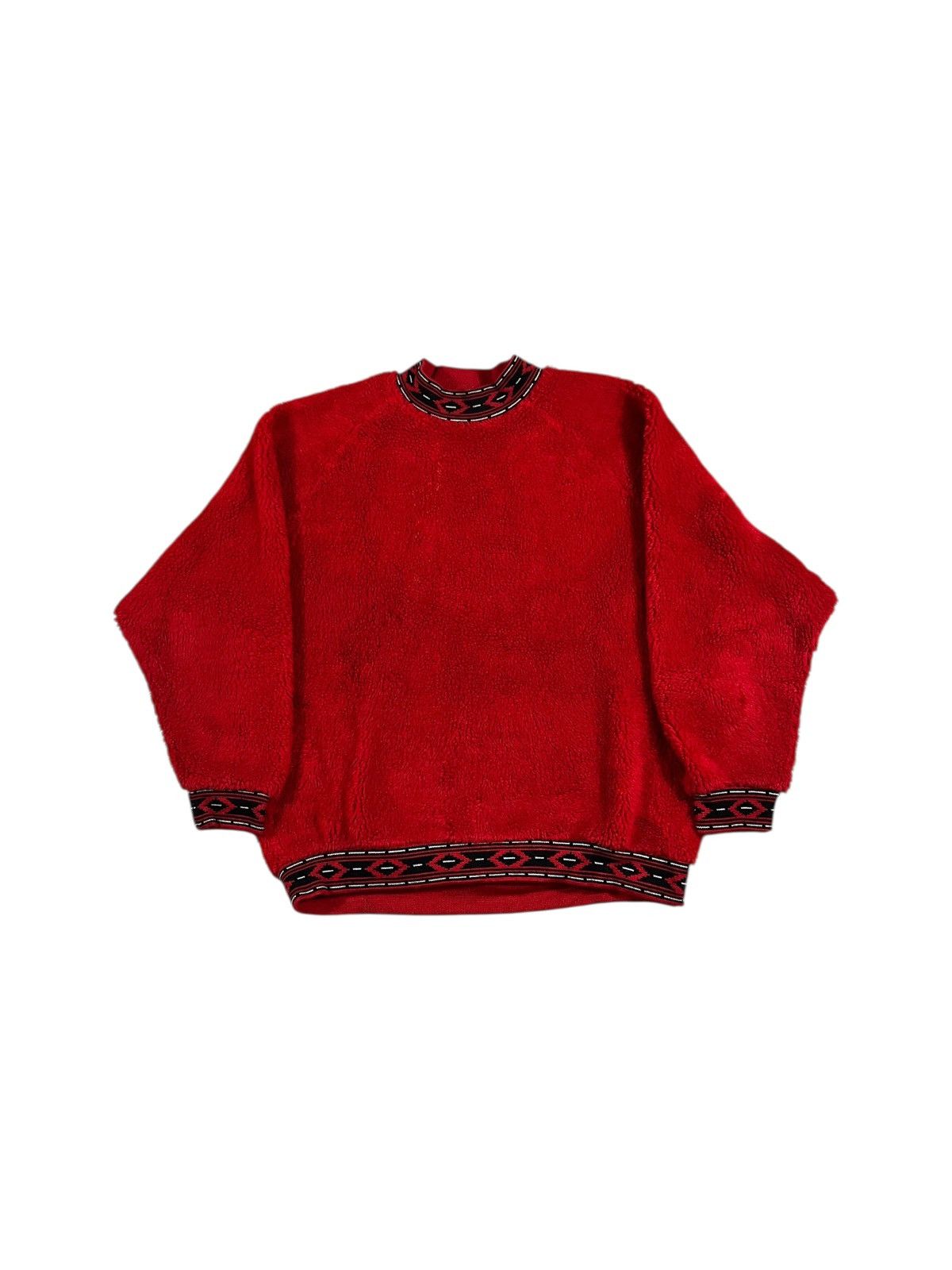 Vintage Vintage 70s Deep Pile Sweatshirt Two Tone Red Size US XL / EU 56 / 4 - 1 Thumbnail