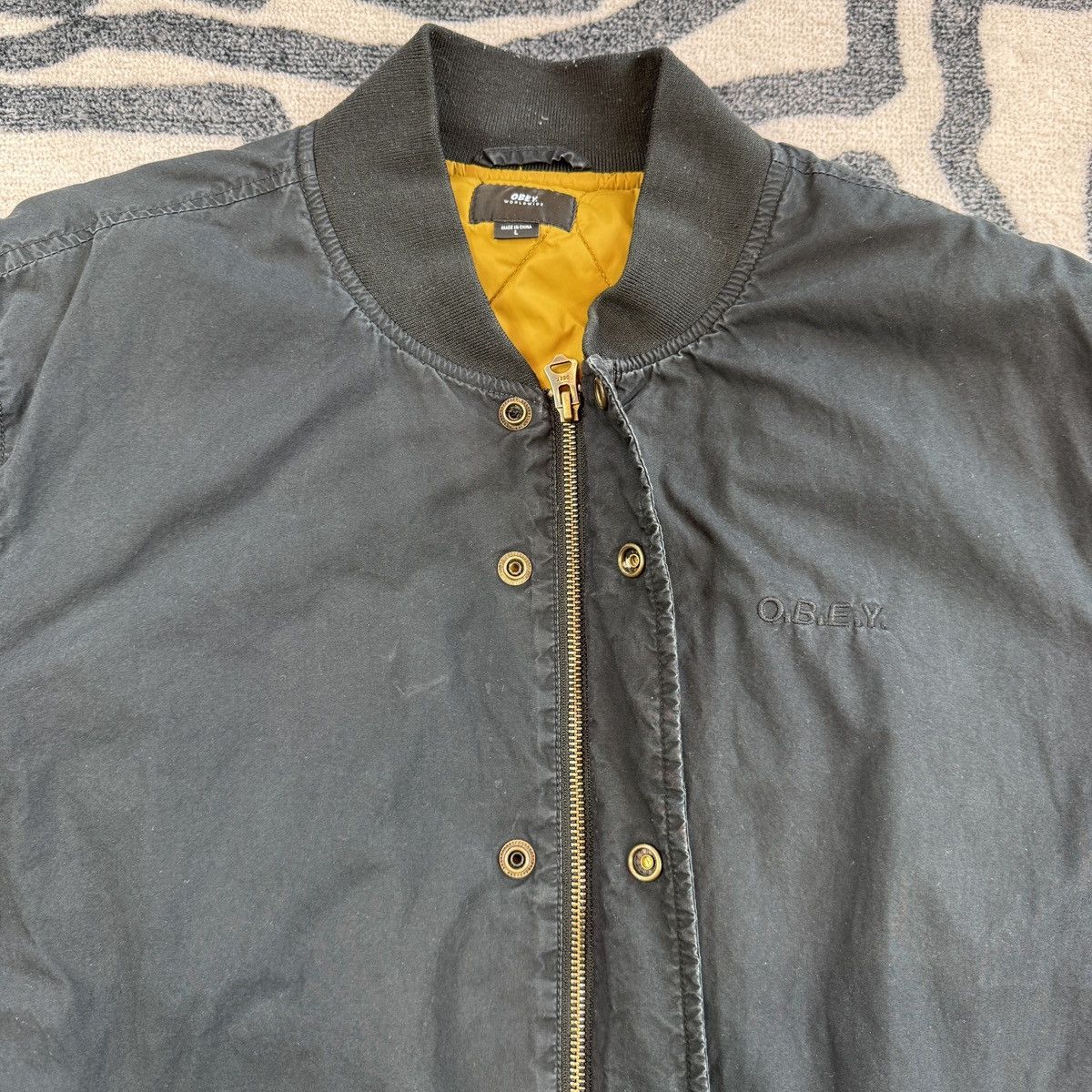 Obey Obey Zip Bomber Jacket with Gold Lining L Size US L / EU 52-54 / 3 - 3 Thumbnail