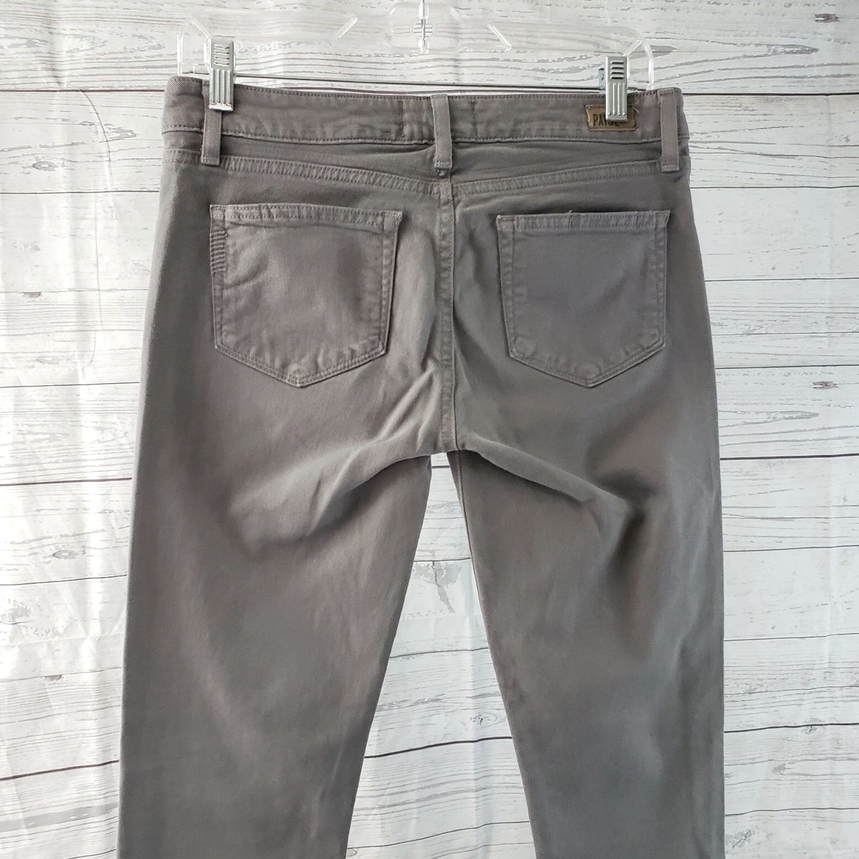 Paige Paige Skyline Skinny Jeans Gray 28 Regular Women Low Rise Cotton Blend Denim Inseam 28.5 Zip Jeans Boys? Size 28" / US 6 / IT 42 - 5 Thumbnail