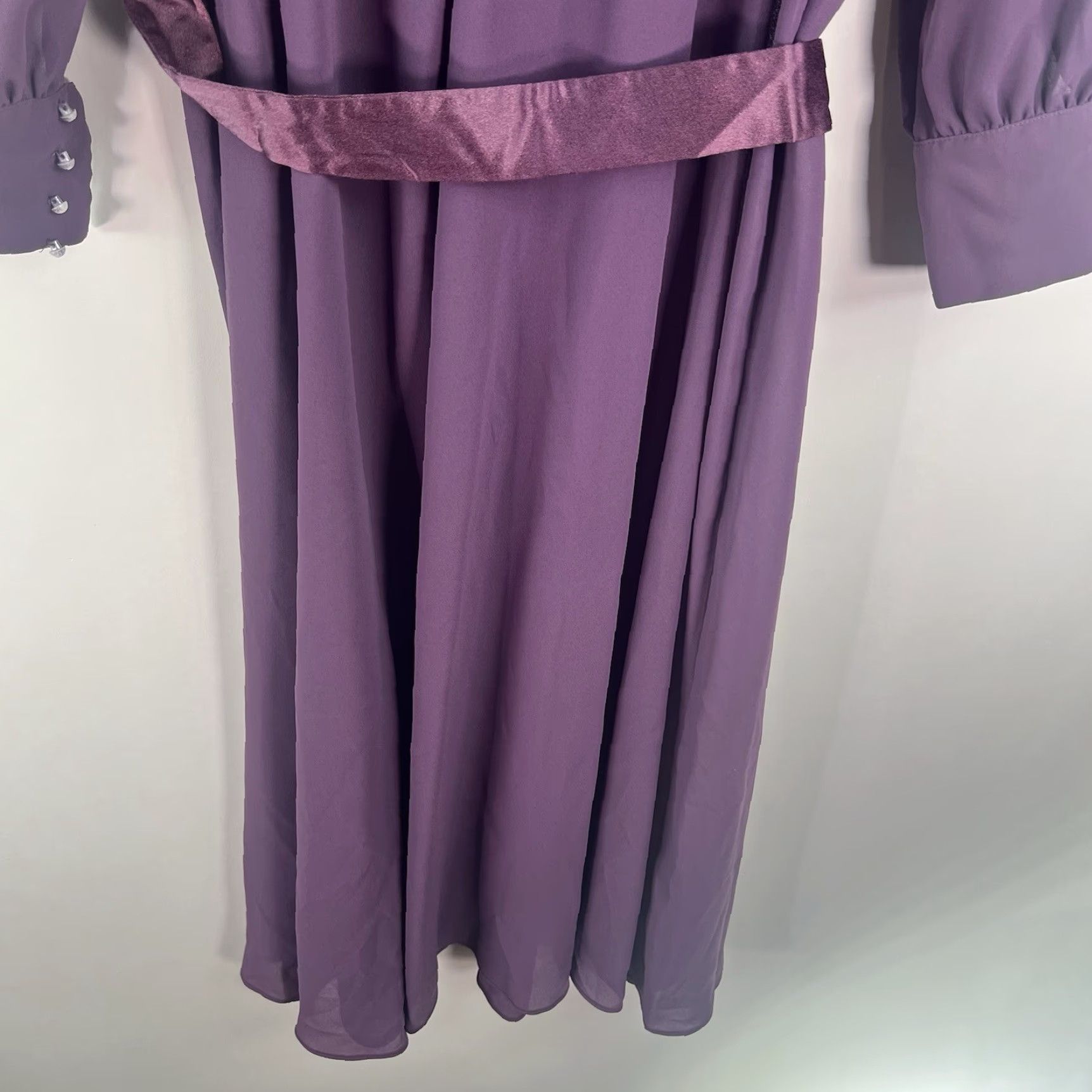 Vintage Ursula of Switzerland Dress Belted Plum Size 7/8 Size M / US 6-8 / IT 42-44 - 4 Thumbnail
