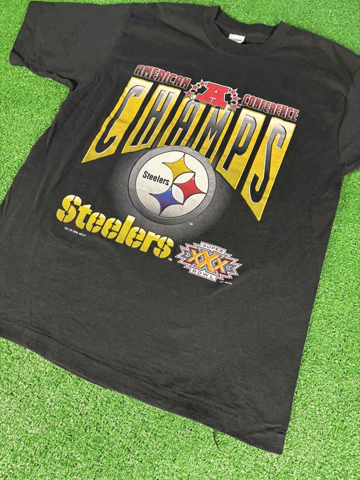 Salem Sportswear × Vintage Vintage 1995 Pittsburgh Steelers T-Shirt Size US L / EU 52-54 / 3 - 3 Thumbnail