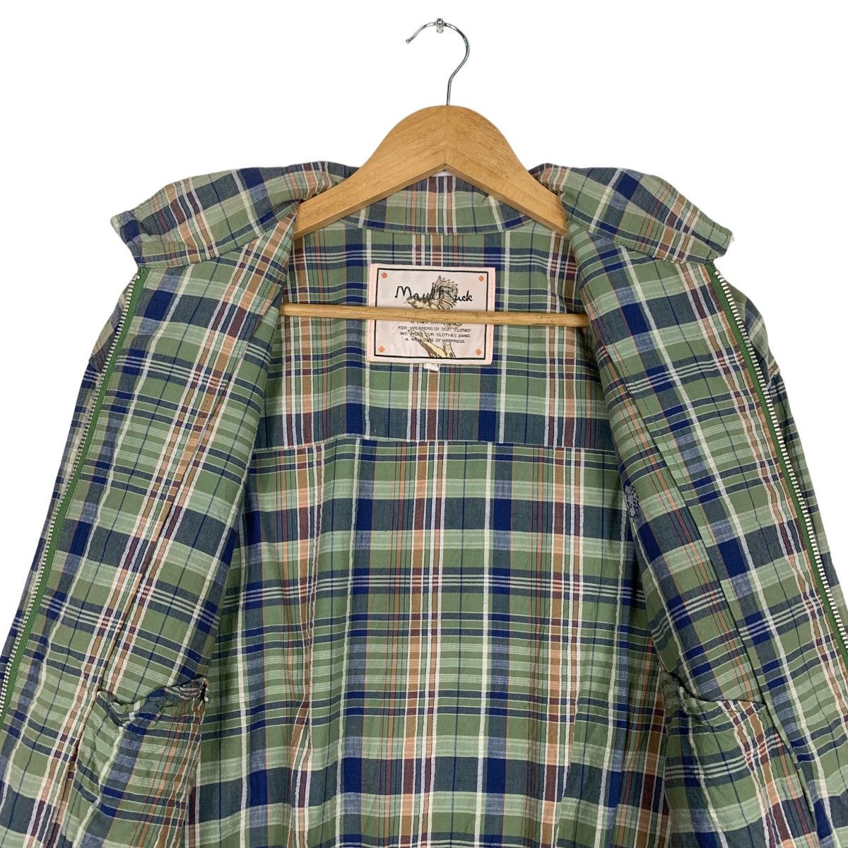 Japanese Brand MAUL RUCK Green Checked Casual Jacket #1047-C47 Size US M / EU 48-50 / 2 - 12 Thumbnail