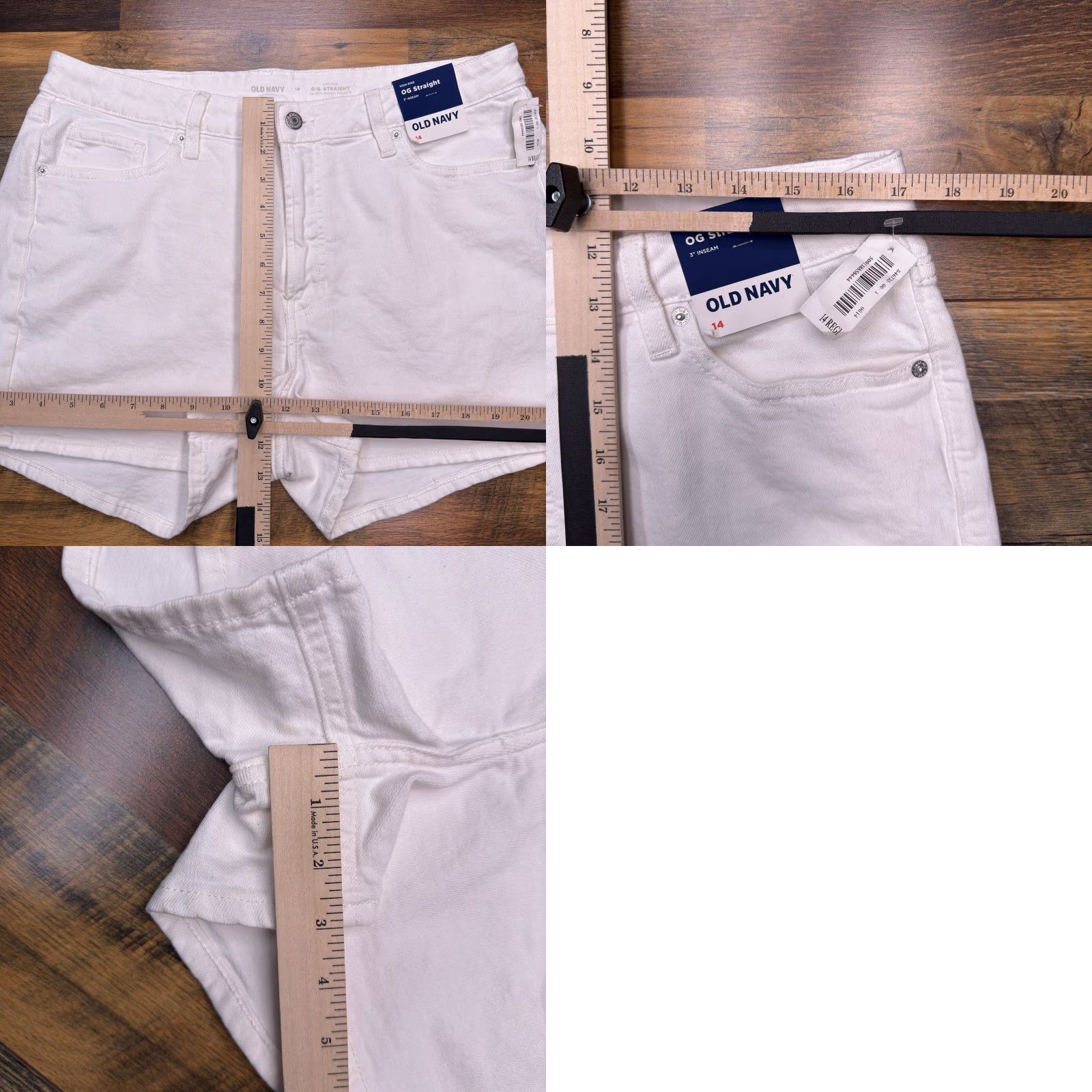 Old Navy Old Navy Womens 14 Denim Shorts High Rise 5-Pocket Pockets Stretch White Vintage No Seasonal Modern Casual Beach Walking Size 36" / US 14 / IT 50 - 8 Thumbnail