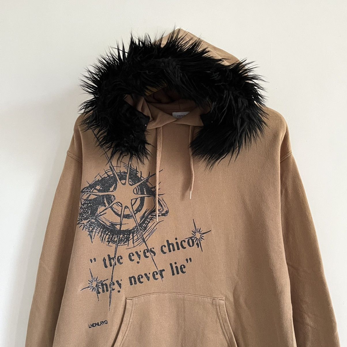 Japanese Brand Coen Japan Poem Faux Fur Hoodie Ifsixwasnine LGB style Size US M / EU 48-50 / 2 - 2 Thumbnail