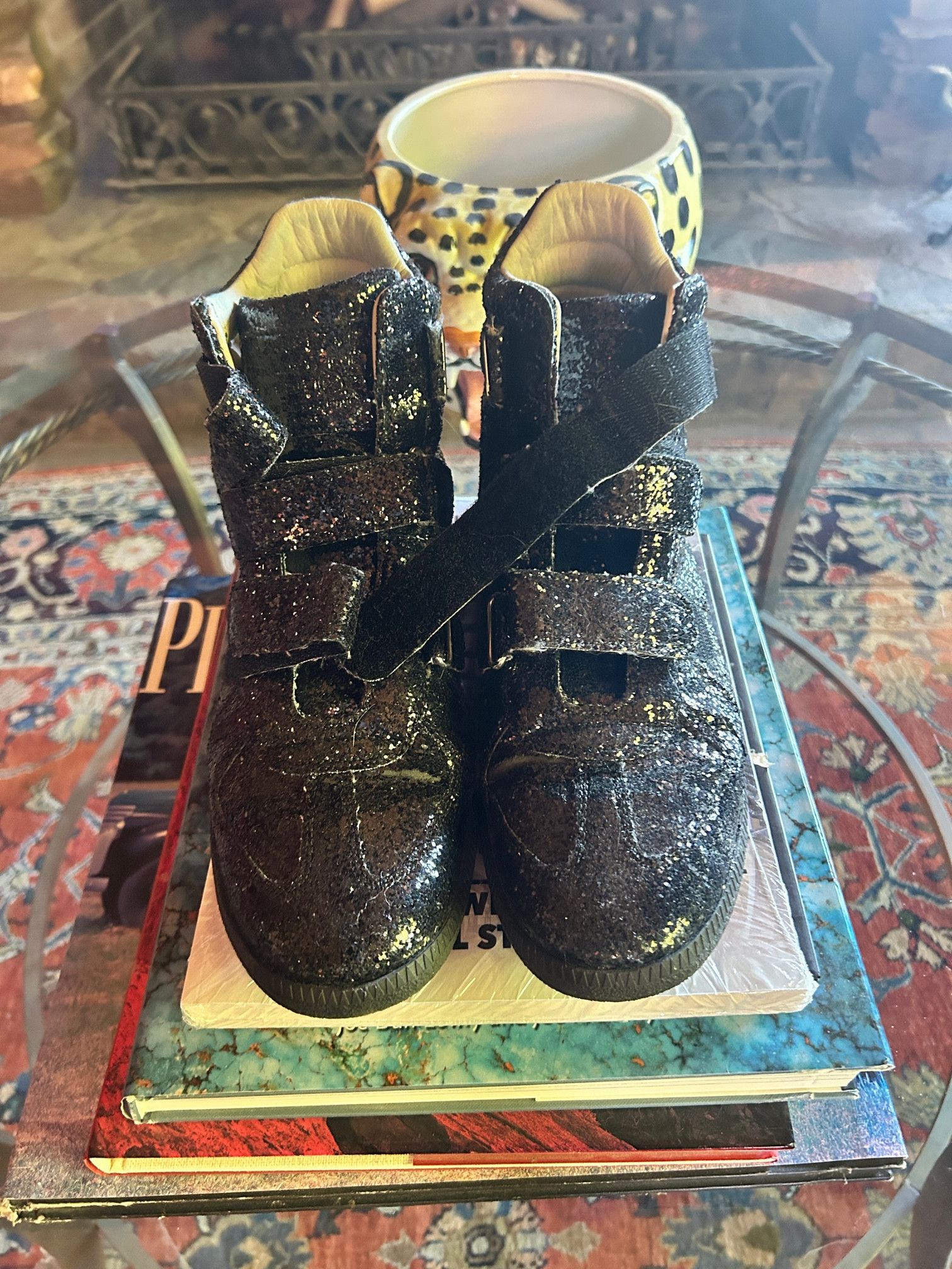 Maison Margiela Maison Margiela 3strap Black Glitter Gats Grailed