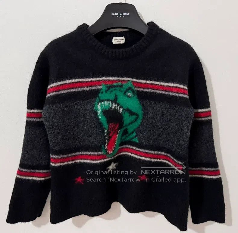 Saint Laurent Paris Saint Laurent Paris Wool starry striped black dinosaur swe Size US XL / EU 56 / 4 - 1 Thumbnail