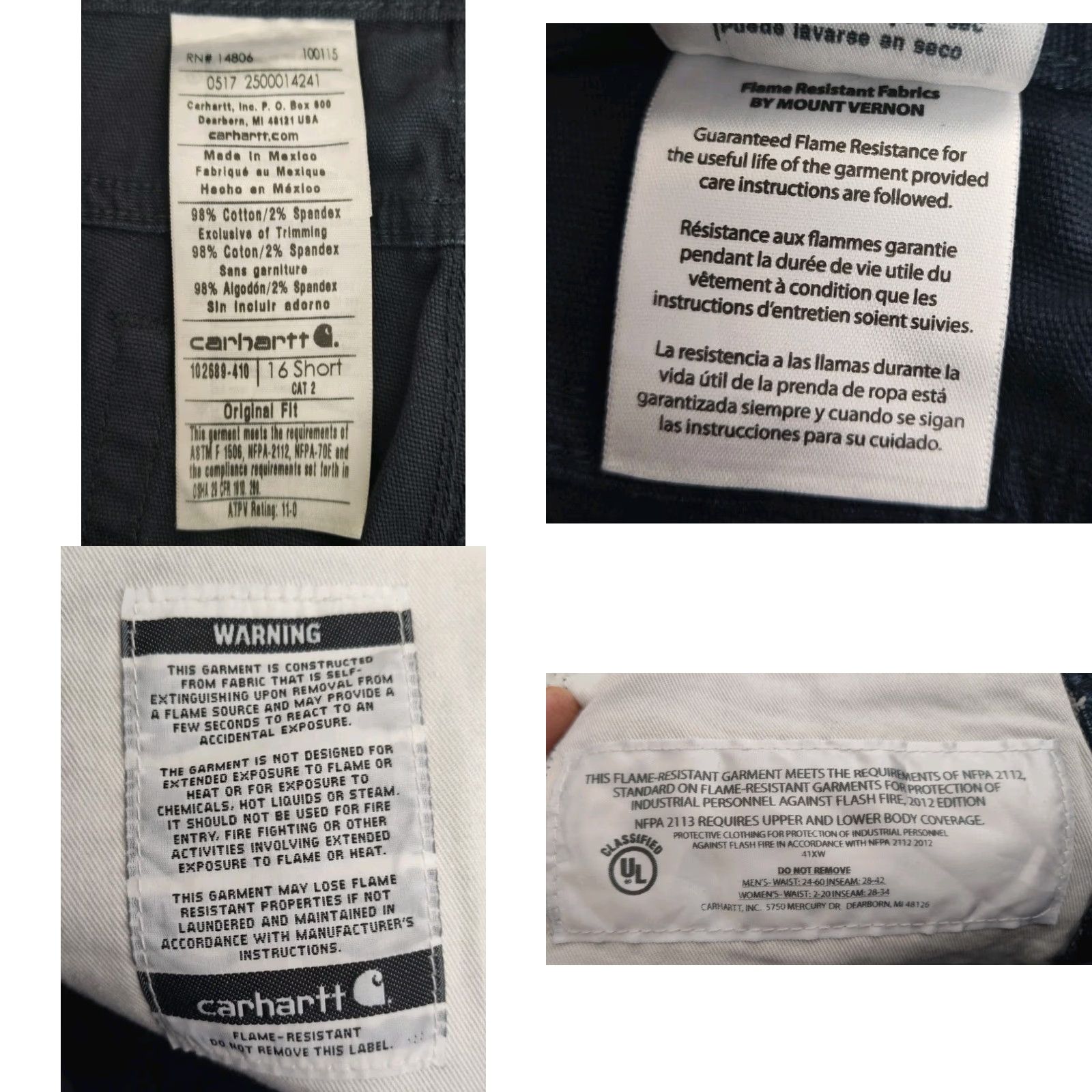 Carhartt Carhartt FR Pants Womens 16 38x30 Blue Flame Resistant Canvas Loose Workwear EUC Size 38" / US 16 / IT 52 - 8 Thumbnail