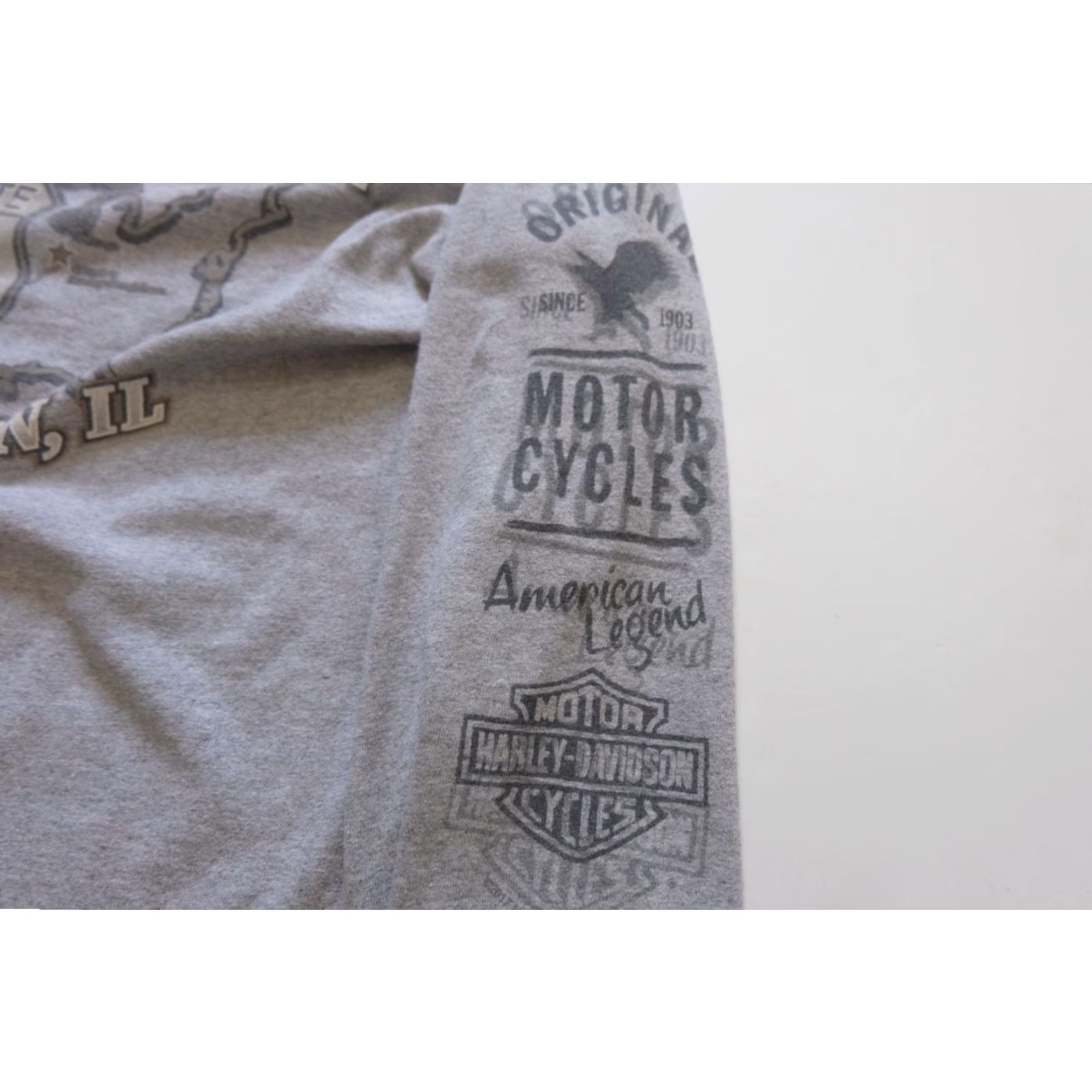 Harley Davidson Harley-Davidson H-D Motorcycle Y2K Eagle Long Sleeve Gray T Shirt Mens SZ S Size US S / EU 44-46 / 1 - 7 Thumbnail
