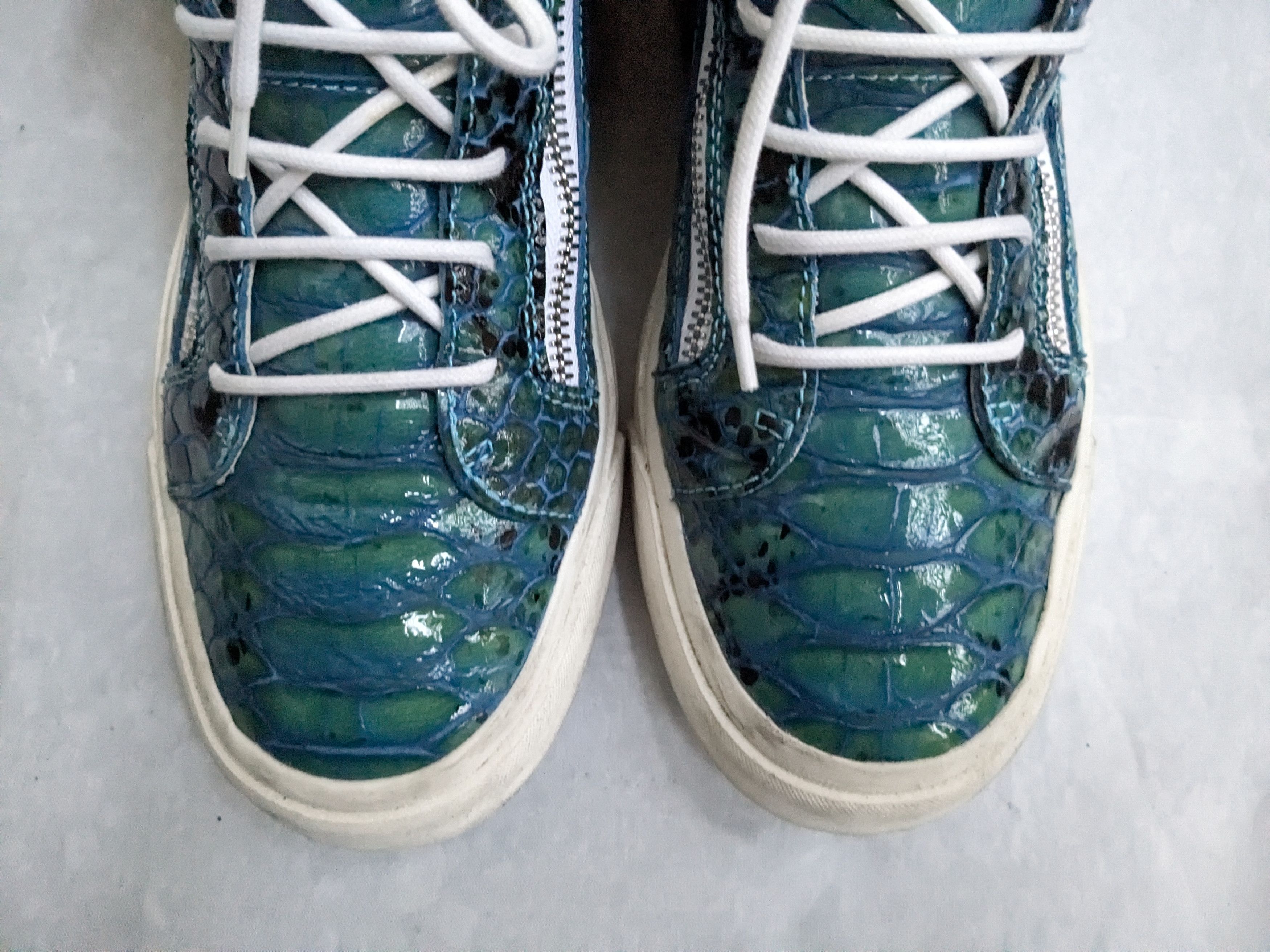 Giuseppe Zanotti Giuseppe Zanotti Sneakers Blue White 10 43 High Tops Snake Size US 10 / EU 43 - 3 Thumbnail