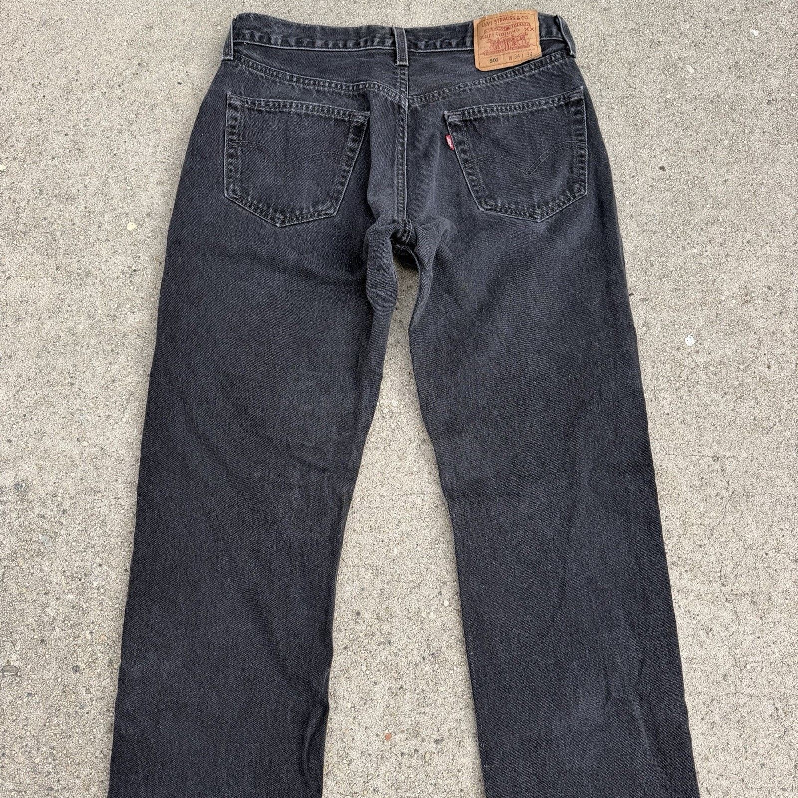 Levi's × Vintage Vintage 90s Levis 501 Faded Black Straight Denim Jeans 34x34 Size US 34 / EU 50 - 5 Thumbnail