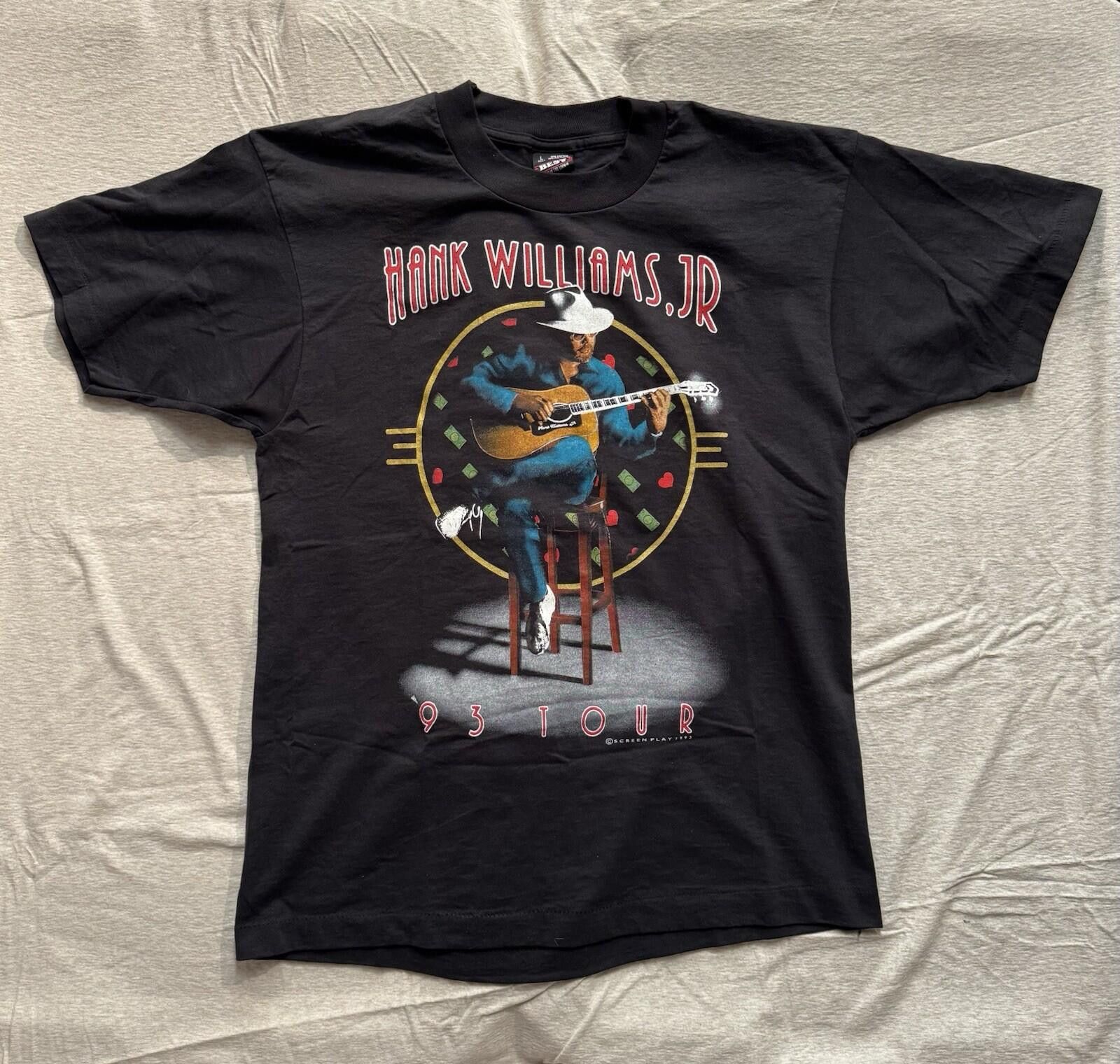 Vintage Vintage 1993 Hank Williams Jr Tour Single Stitch T-Shirt L Size US L / EU 52-54 / 3 - 1 Thumbnail