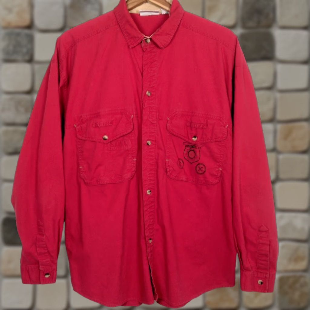 Vintage VINTAGE Gitano Shirt Medium Red Button-Up Long Sleeve Casual 1990s Retro Grunge Vintage 80s 90s Men Gitano Mens Size US M / EU 48-50 / 2 - 1 Thumbnail