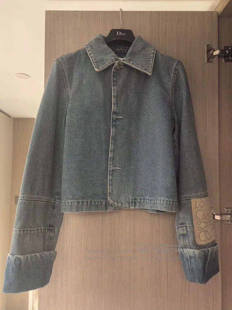 Loewe Loewe Cuff leather patch denim jacket Size XS / US 0-2 / IT 36-38 - 1 Thumbnail
