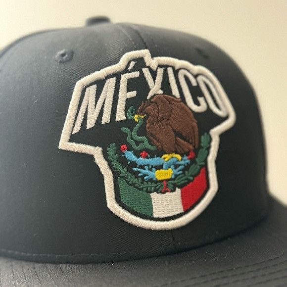 Designer MEXICO BLACK FLAT BILL SNAPBACK SUBLIMATED UNDER VISOR FLAG Size ONE SIZE - 3 Thumbnail