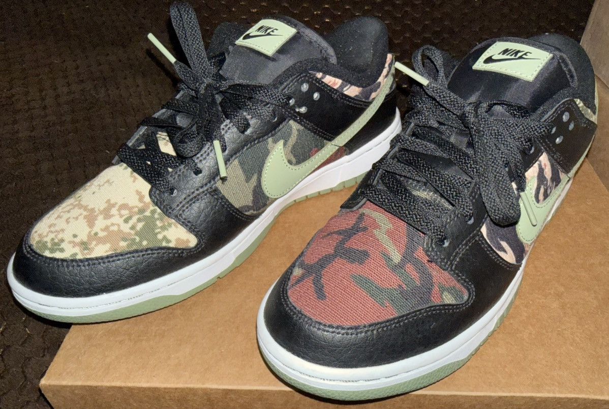 Nike Nike Dunk Low SE Black Multi Camo “Crazy Camo” sz9m VNDS!! Size US 9 / EU 42 - 2 Thumbnail