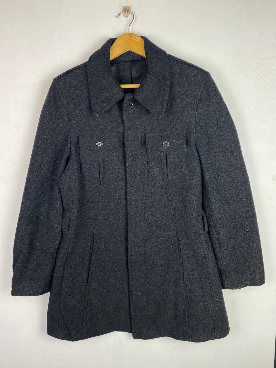 image of Abahouse s Wool Retro Jacket Nice Design in Grey, Men's (Size Medium)