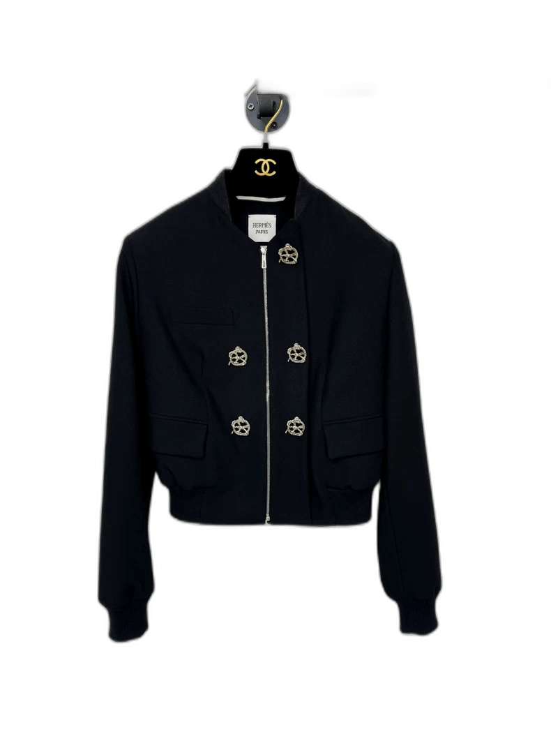 Hermes Hermes Jacket With Silver Buttons-2506 Size S / US 4 / IT 40 - 1 Thumbnail
