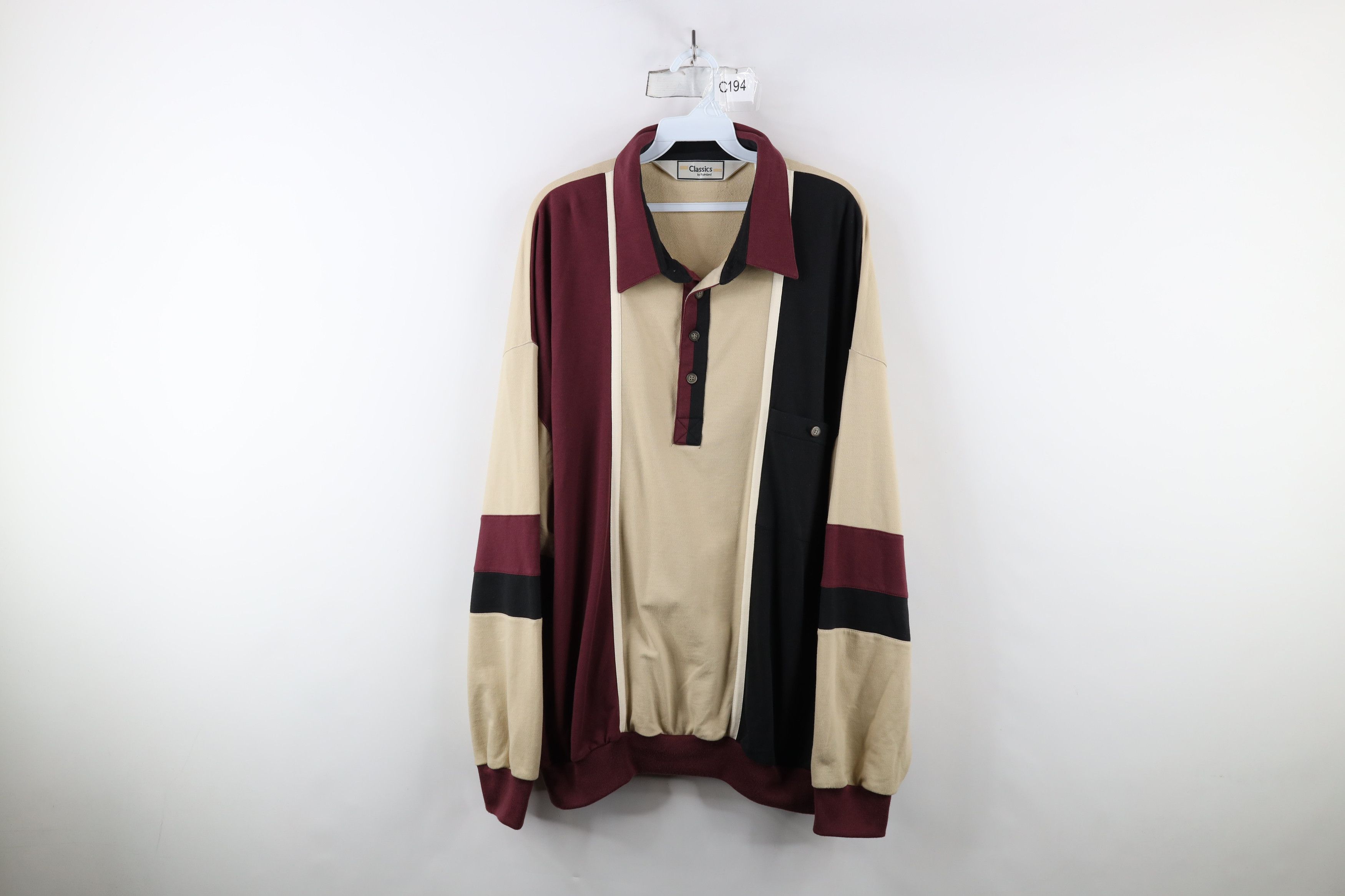 Vintage Vintage 90s Streetwear Block French Terry Collared Polo Size US XXL / EU 58 / 5 - 1 Thumbnail