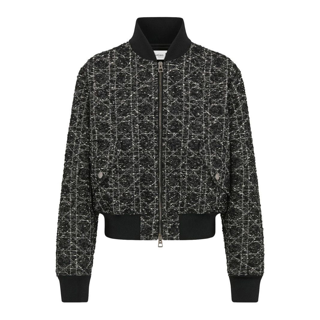 Dior DIOR $5400 Macrocannage Black/White Bomber Jacket New & Auth Size S / US 4 / IT 40 - 1 Thumbnail