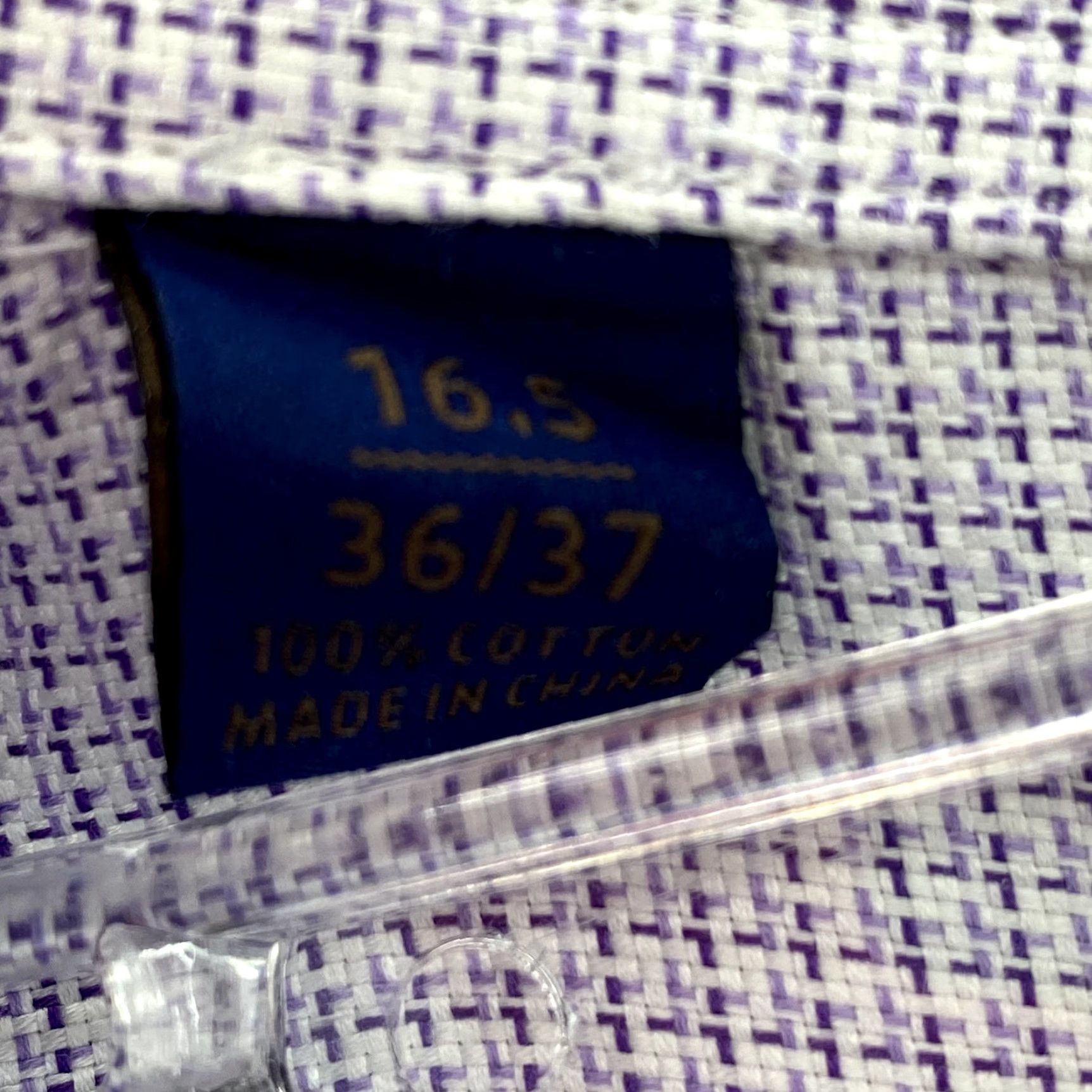 David Donahue David Donahue Dress Shirt Purple Houndstooth 16.5 36/37 Men’s Regular Fit Long Sleeve Button Cuff 100% Cotton Vintage? No Size 42R - 5 Thumbnail