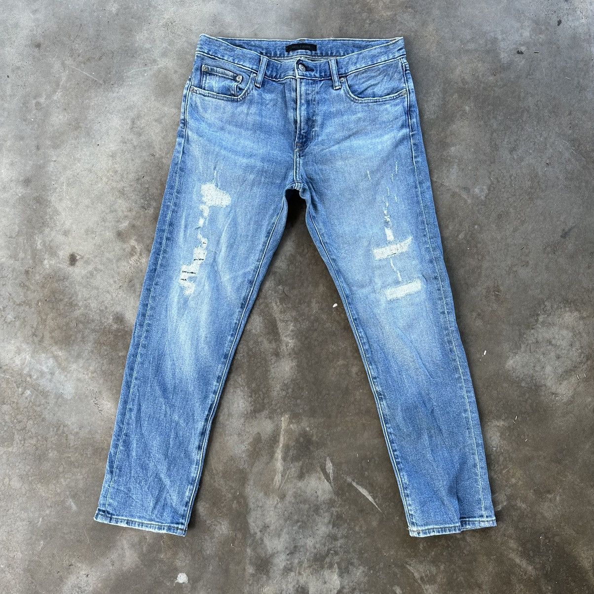 Japanese Brand Vintage Japanese Jean Faded Distressed Denim Pant W33 Size US 33 - 1 Thumbnail