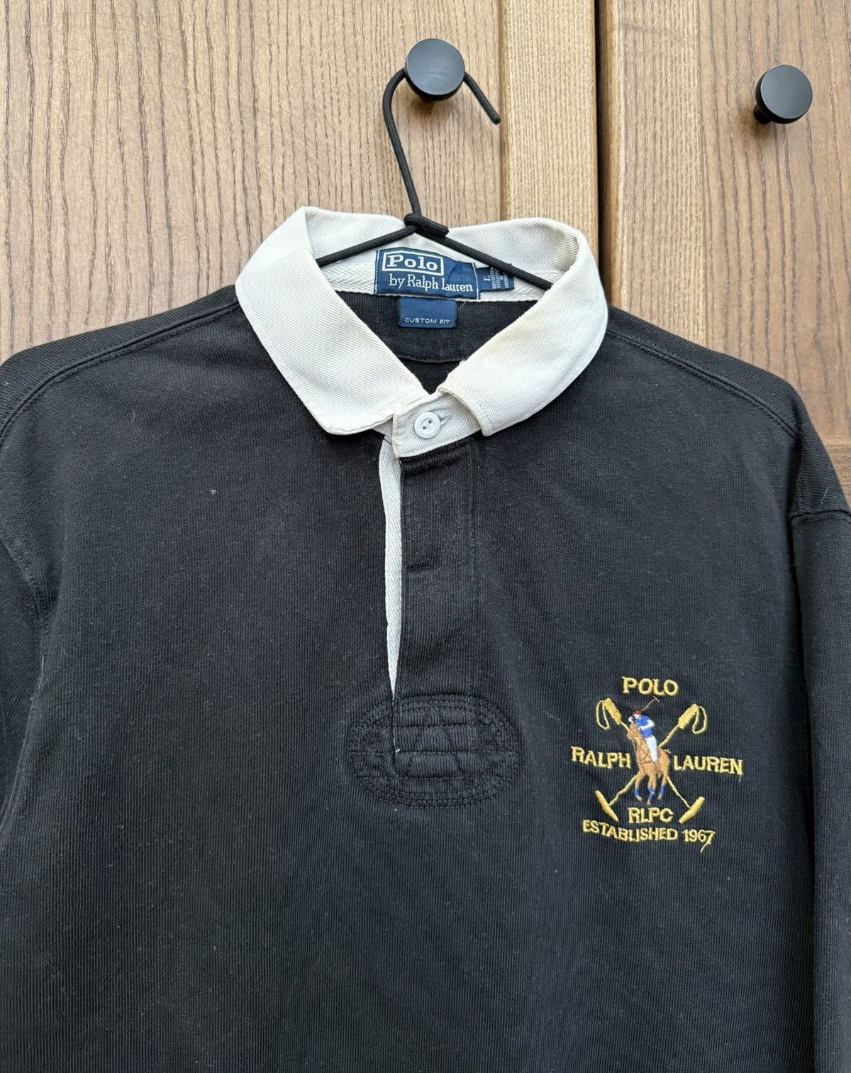 Ralph Lauren Vintage Polo Ralph Lauren Black Rugby Long Sleeve T-Shirt Size US L / EU 52-54 / 3 - 4 Thumbnail