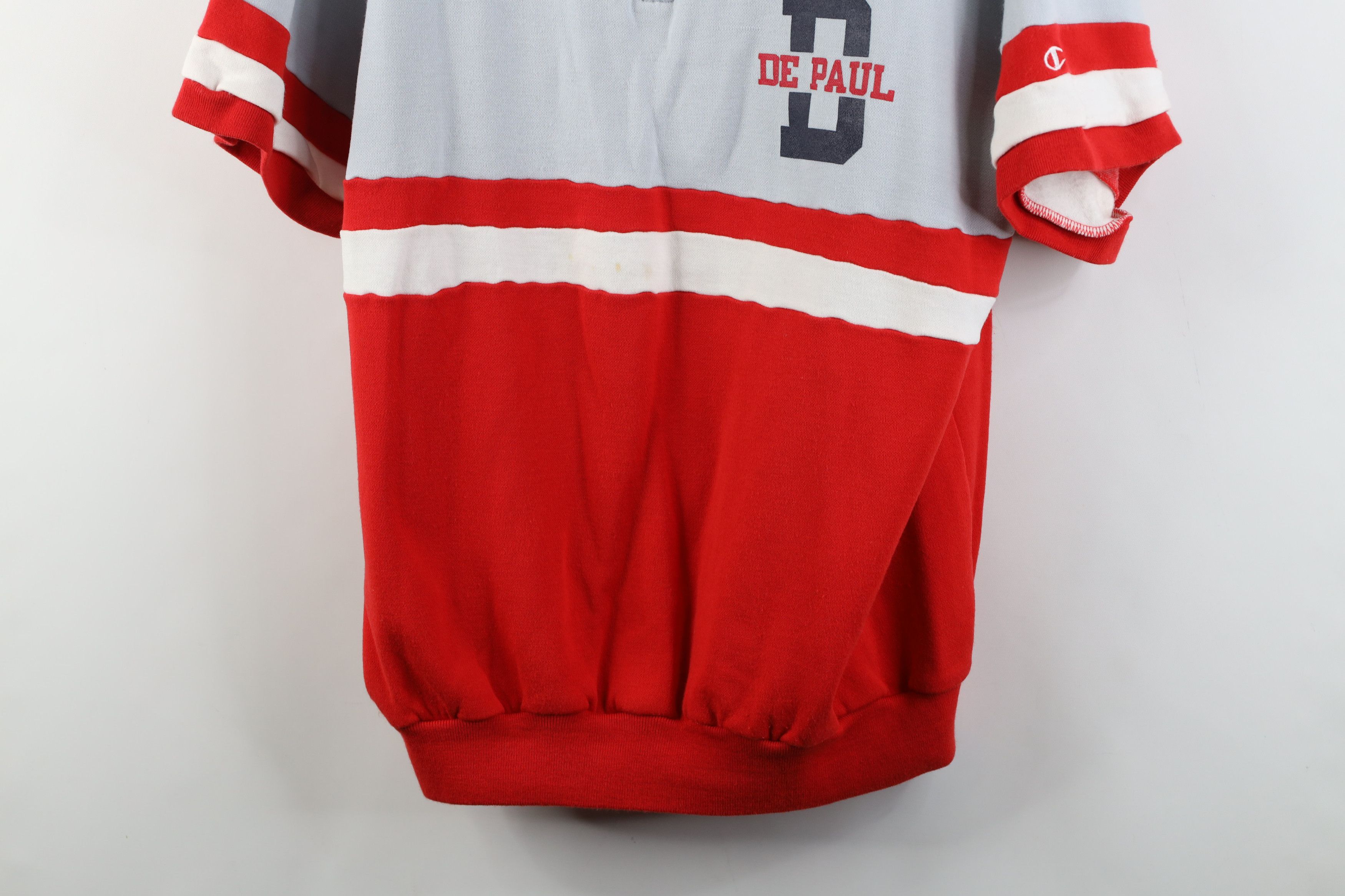 Champion Vintage 80s Champion University Short Sleeve Sweatshirt Size US XL / EU 56 / 4 - 3 Thumbnail