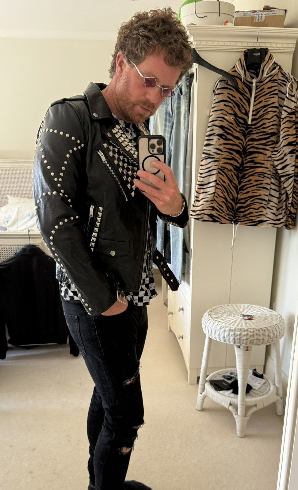 Saint Laurent Paris FW16 Saint Laurent studded leather biker jacket Hedi Grail Size US M / EU 48-50 / 2 - 1 Thumbnail