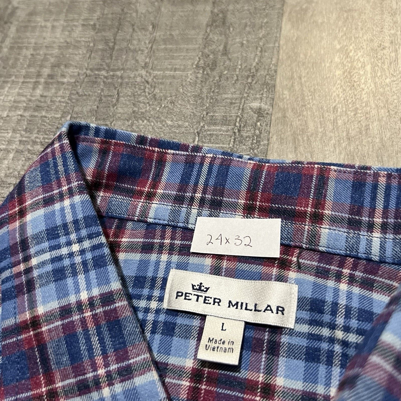 Peter Millar Peter Millar Shirt L Blue Red Plaid Cotton Button Up Casual Size US L / EU 52-54 / 3 - 4 Thumbnail