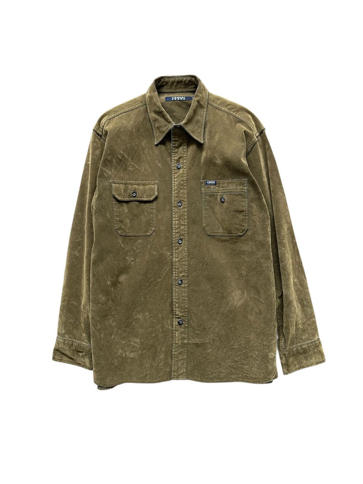 Kansai Yamamoto 00's Kansai Jeans moleskin denim shirt Size US L / EU 52-54 / 3 - 1 Thumbnail
