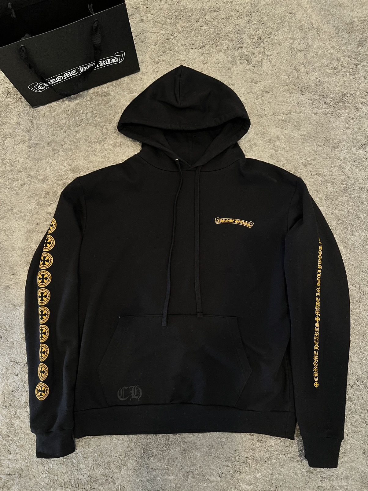 Chrome Hearts Hoodie Black Yellow | Grailed