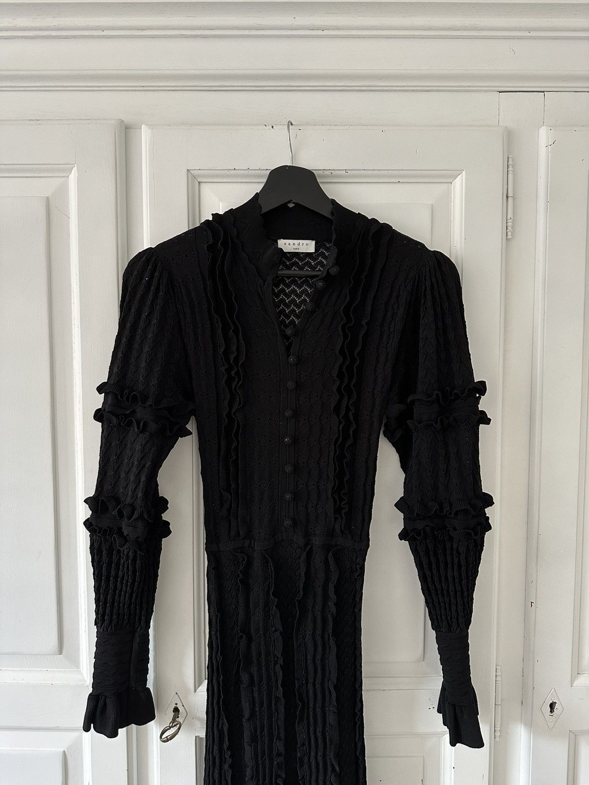 Designer × Sandro sandro black pointelle dress Size XS / US 0-2 / IT 36-38 - 6 Thumbnail
