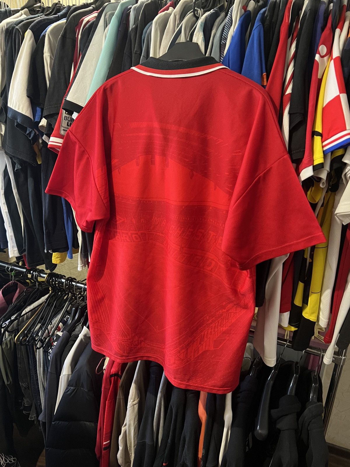 Umbro 1994/1995 UMBRO MANCHESTER UNITED HOME FOOTBALL SHIRT SIZE L Size US L / EU 52-54 / 3 - 4 Thumbnail