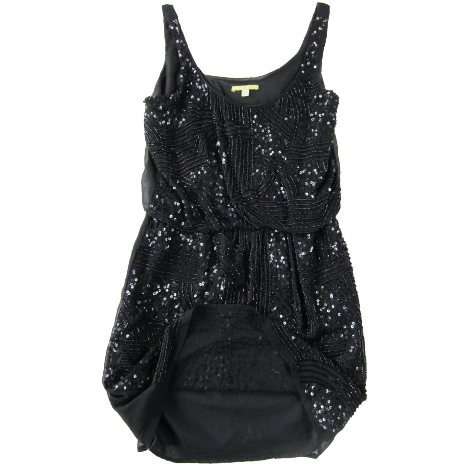 Vintage Gianni Bini Black Sparkle Beaded Sequin Sheath Tank Cocktail Party Dress Size XS Size XS / US 0-2 / IT 36-38 - 6 Thumbnail