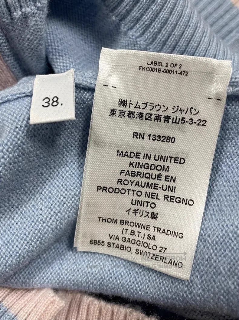 Thom Browne Thom Browne Blue Four Striped Pure Cashmere Cardigan Size XS / US 0-2 / IT 36-38 - 6 Thumbnail