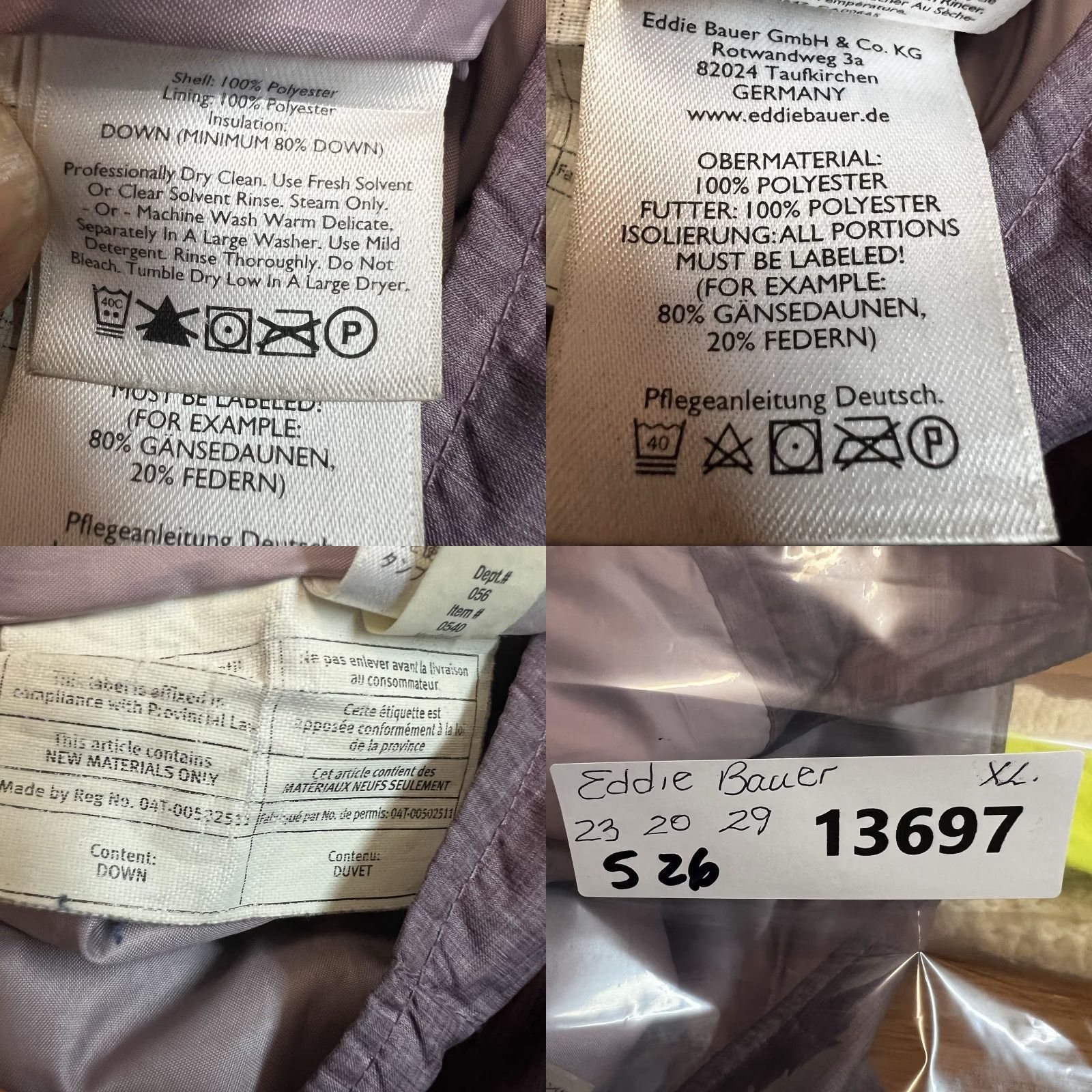 Eddie Bauer Eddie Bauer Light Weight Down Quilted Jacket Womens Size XL Mauve Size XL / US 12-14 / IT 48-50 - 8 Thumbnail