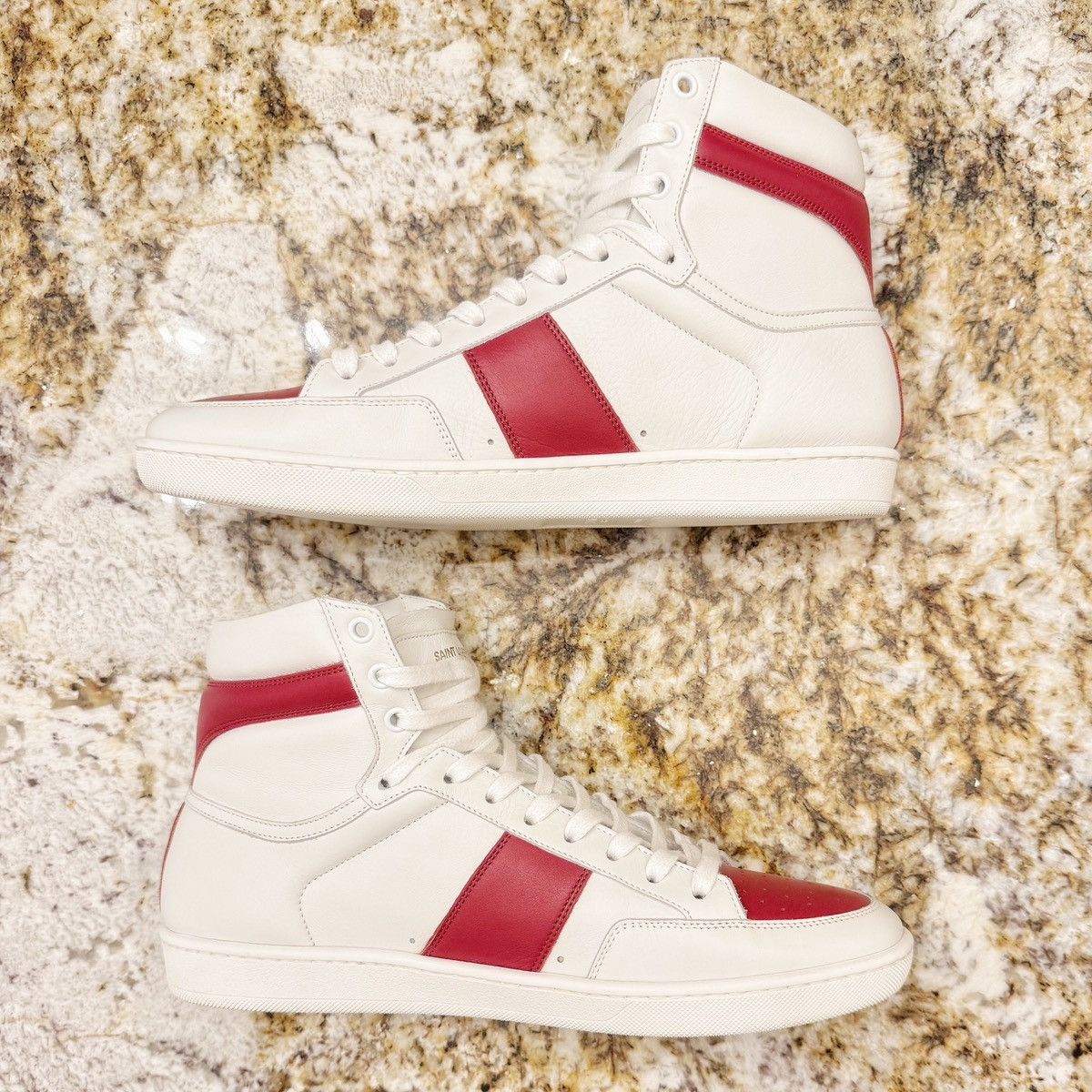 Saint Laurent Paris SL/10H HIGH TOP WHITE+RED Size US 9 / EU 42 - 3 Thumbnail
