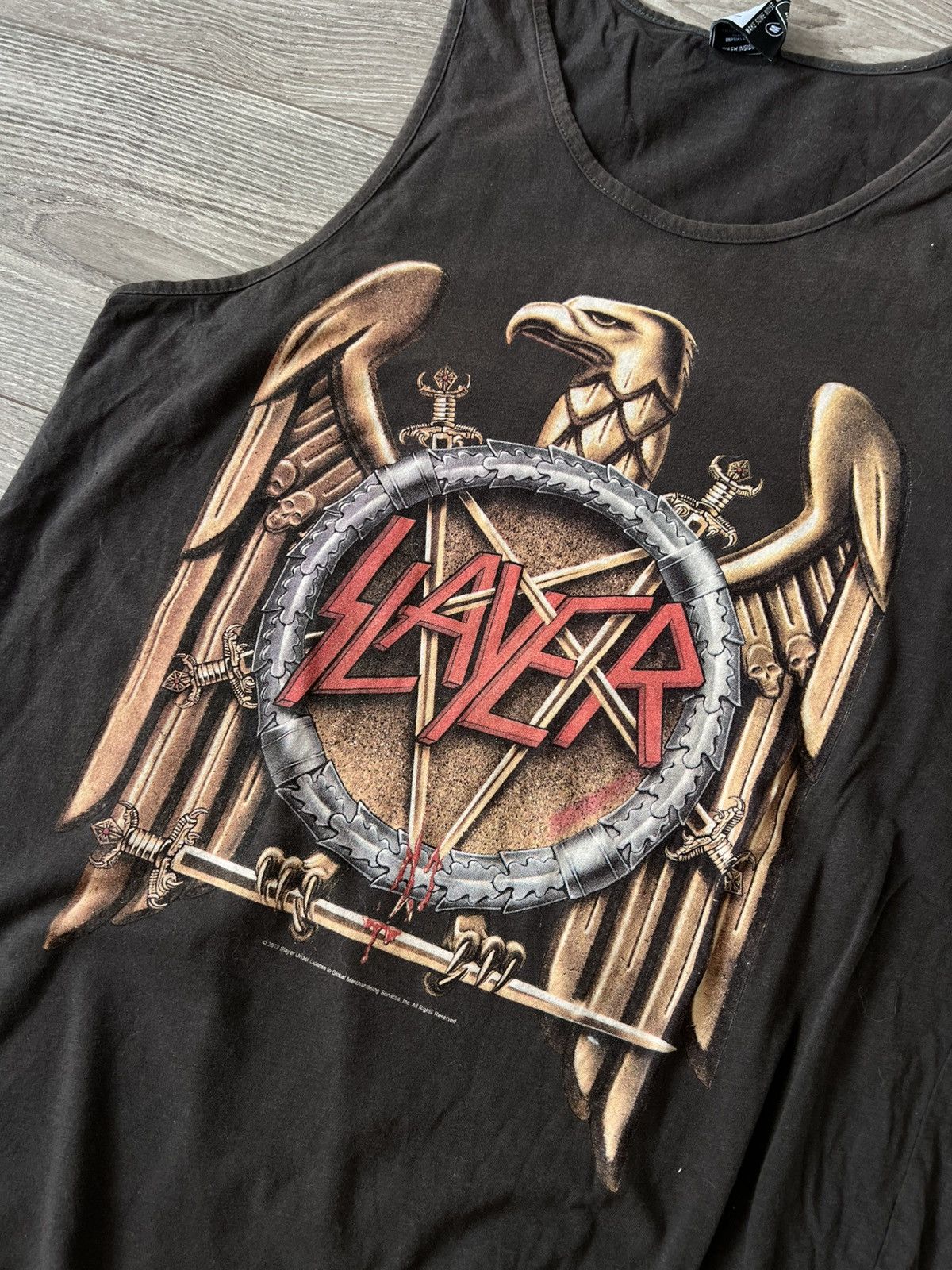Slayer SLAYER Rock Bands Washed Distressed Tee Size US M / EU 48-50 / 2 - 7 Thumbnail
