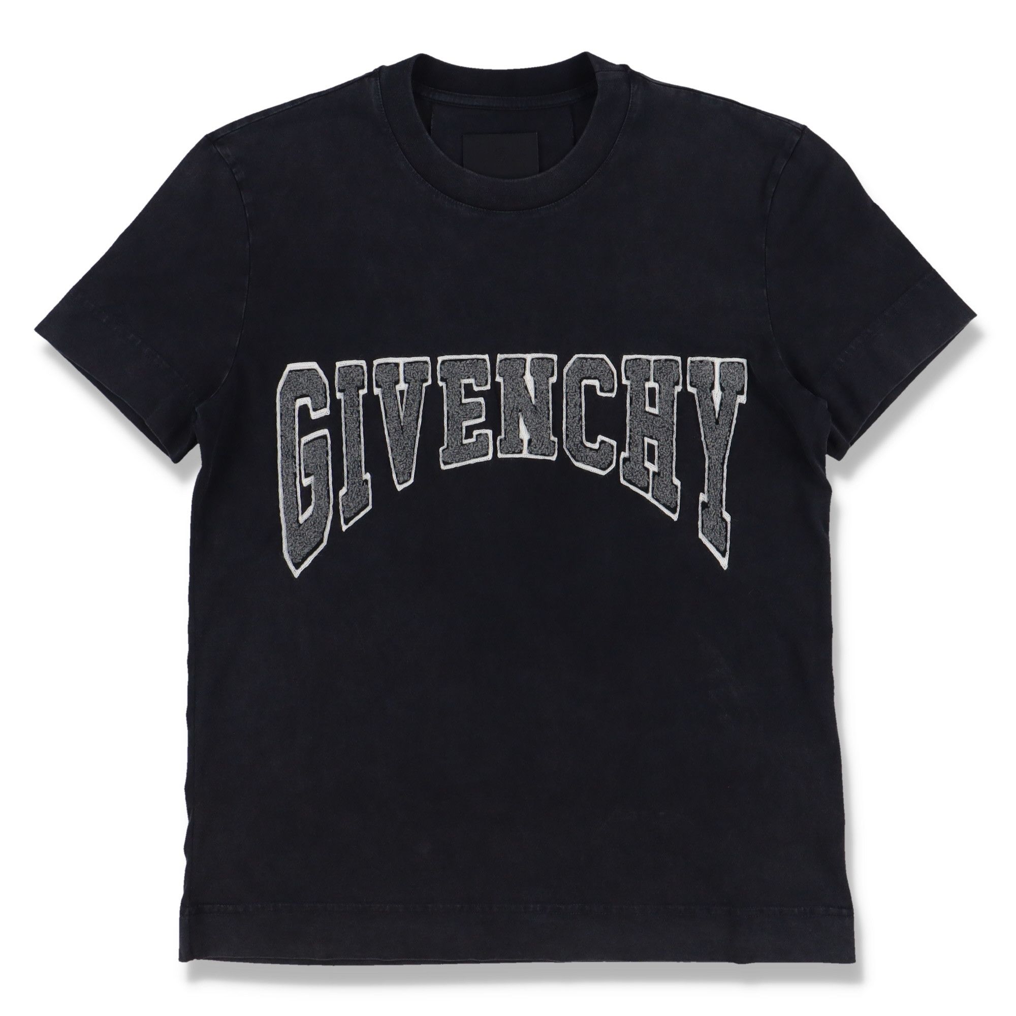 Givenchy Washed Black Cheneille Patch College Logo T-Shirt Size XS / US 0-2 / IT 36-38 - 2 Thumbnail