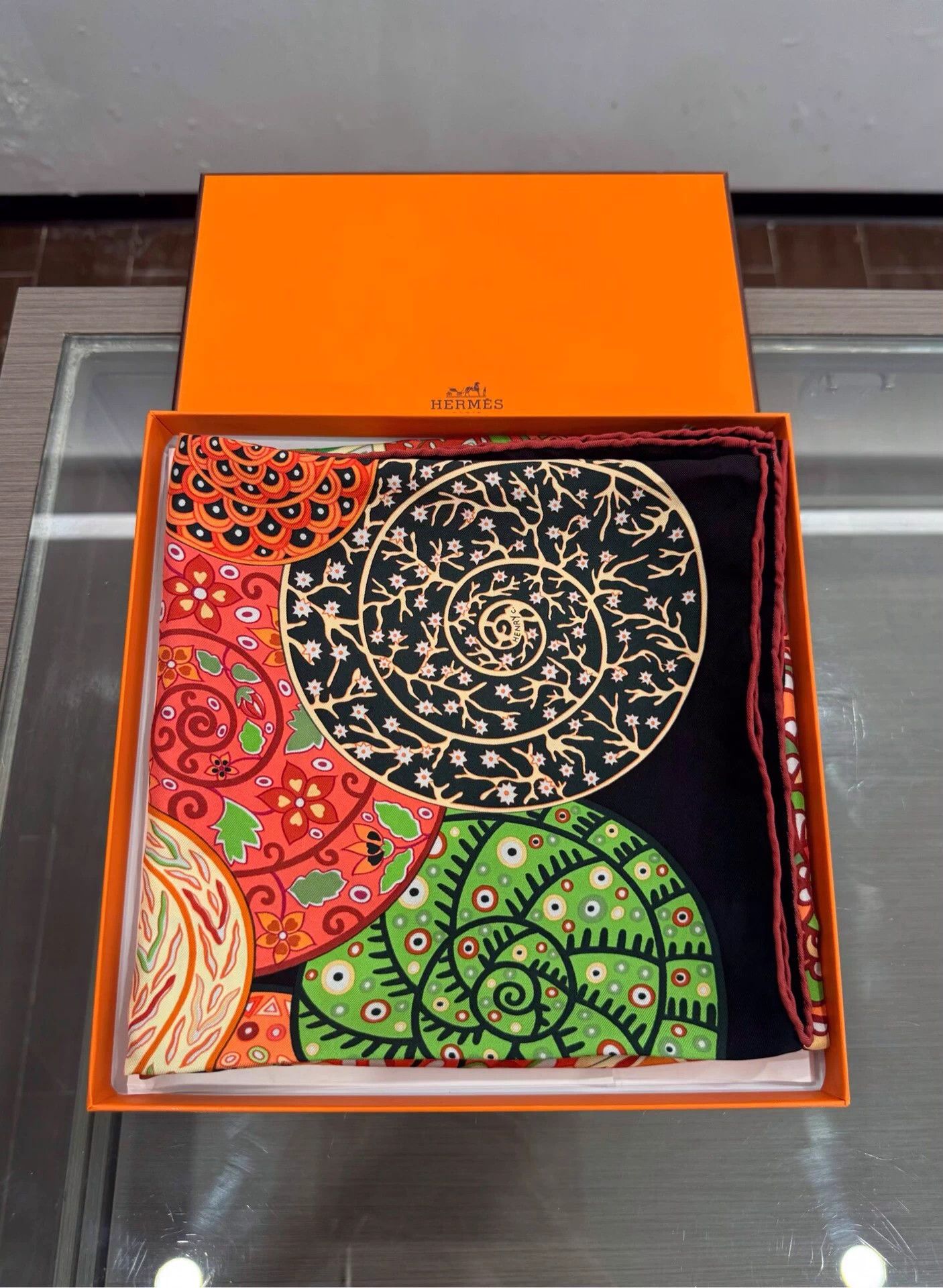 Hermes Hermes Snail Dream Colorful Snail Shell Logo Scarf Size ONE SIZE - 2 Thumbnail
