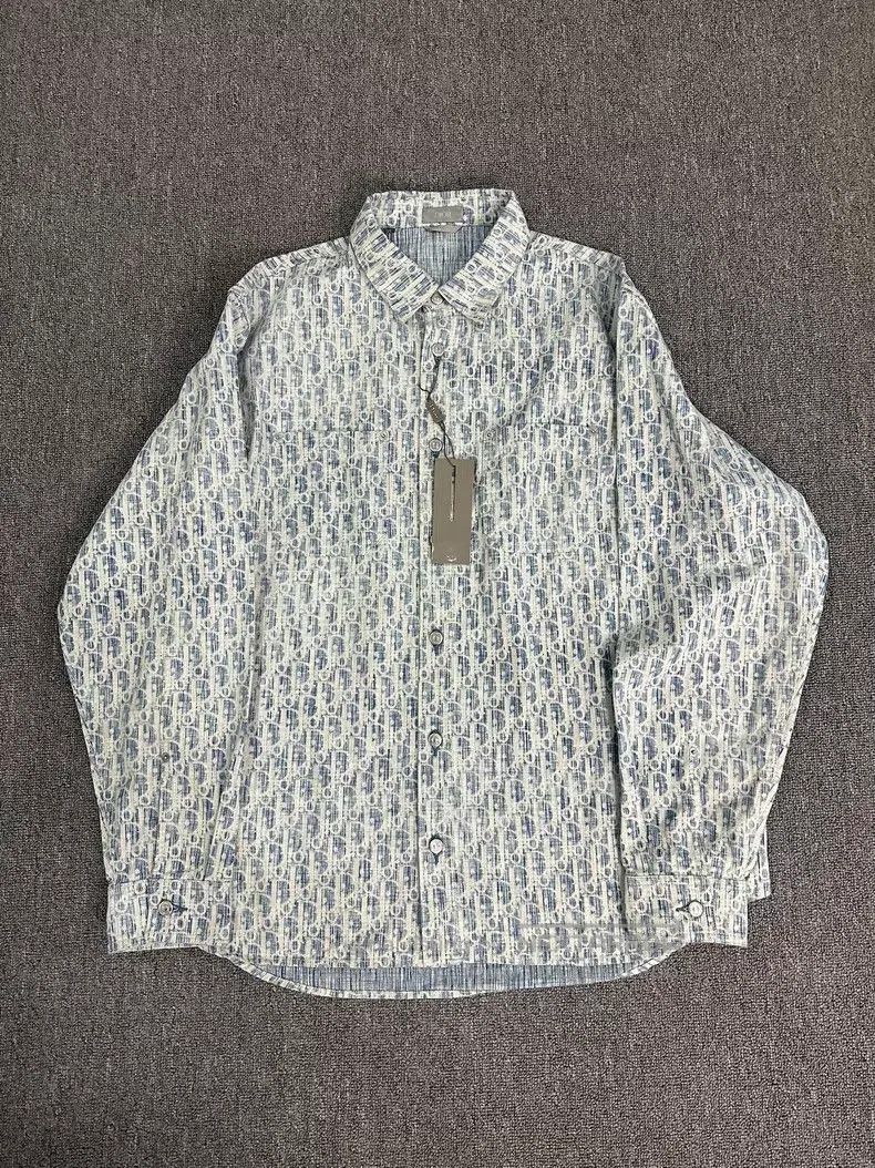 Dior Dior White and blue full-print shirt Size US XS / EU 42 / 0 - 1 Thumbnail