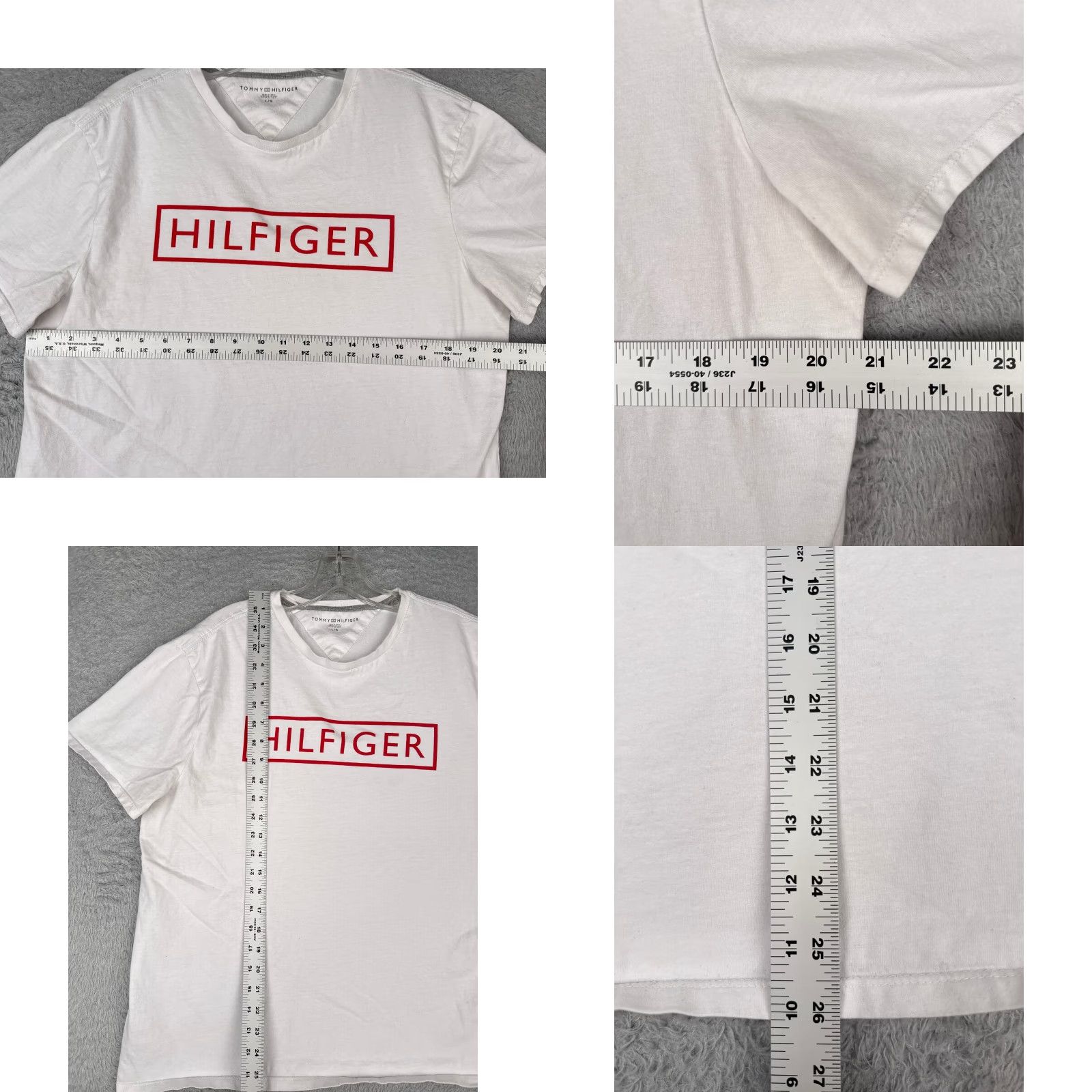 Tommy Hilfiger Tommy Hilfiger Shirt Adult Large White Crew Neck Slim Fit Spellout Logo T-Shirt Mens Size US L / EU 52-54 / 3 - 8 Thumbnail