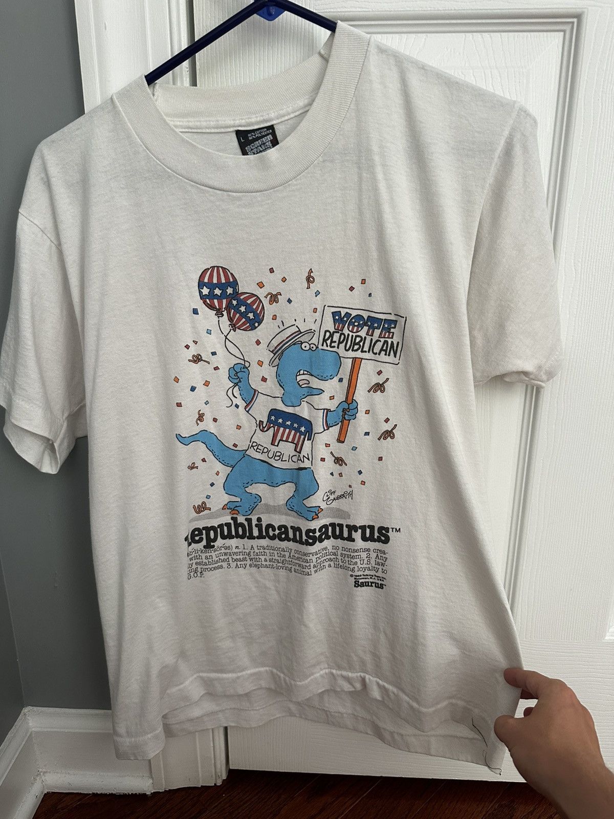 Other Vintage 80s “Republicansaurus” Tee – Single Stitch Size US L / EU 52-54 / 3 - 1 Thumbnail