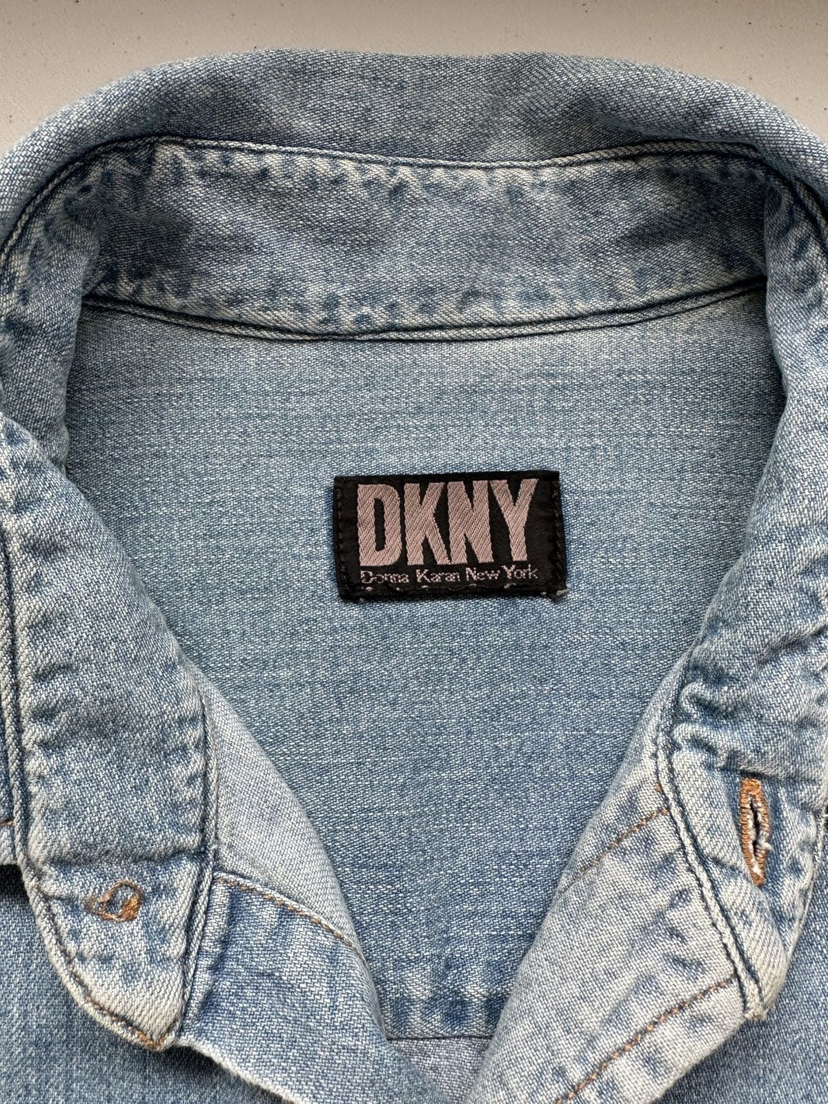 DKNY Vintage 90s Dkny Denim Shirt Oversized Button Up Shirt Size US XL / EU 56 / 4 - 6 Thumbnail