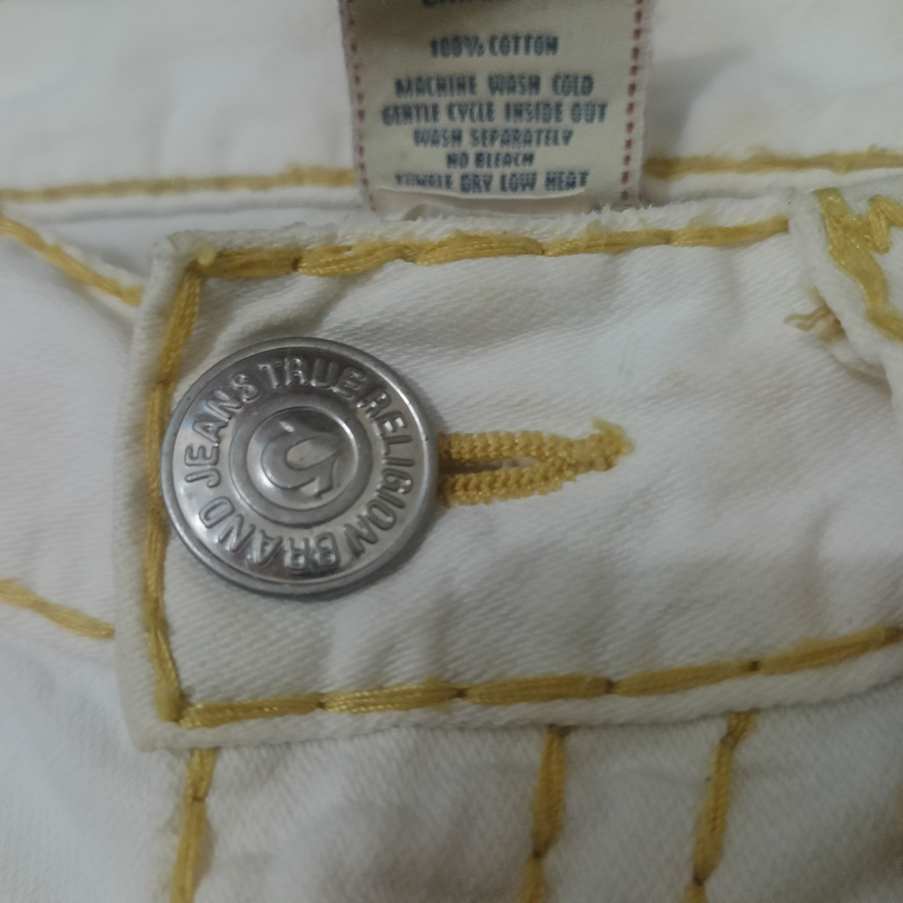 True Religion Rare!!! True Religion Row Seat Flared Yellow Gold Stitch Size US 32 / EU 48 - 4 Thumbnail