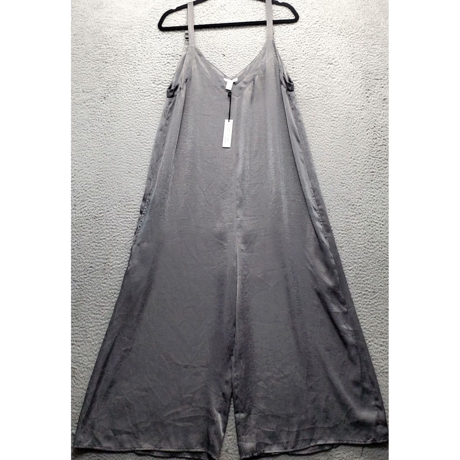 Vintage Astars Arizona Jumpsuit Womens M Gray Evening Shimmer V-Neck Adjustable Strap Size 32" / US 10 / IT 46 - 2 Thumbnail