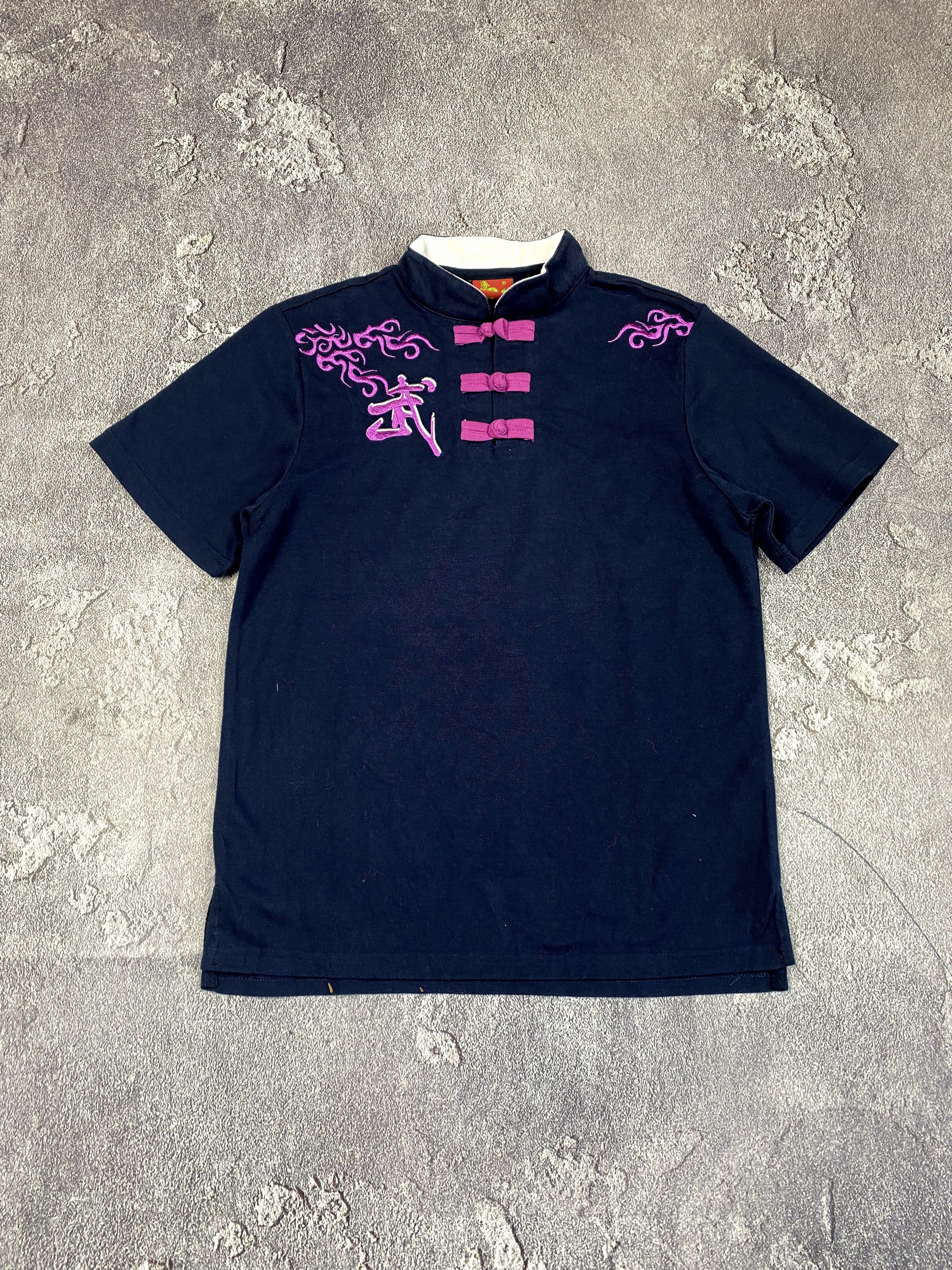 Japanese Brand Embroidered Dragon Tee Chinese-Inspired Button Shirt Size M / US 6-8 / IT 42-44 - 1 Thumbnail
