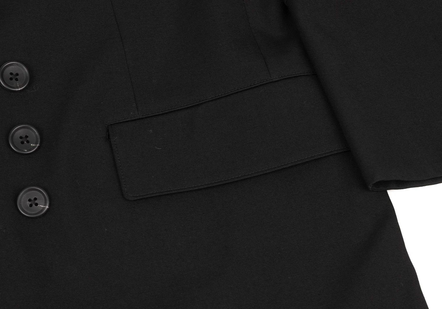 Yohji Yamamoto Yohji Yamamoto Wool Gabardine Long Jacket Black Size US M / EU 48-50 / 2 - 9 Thumbnail