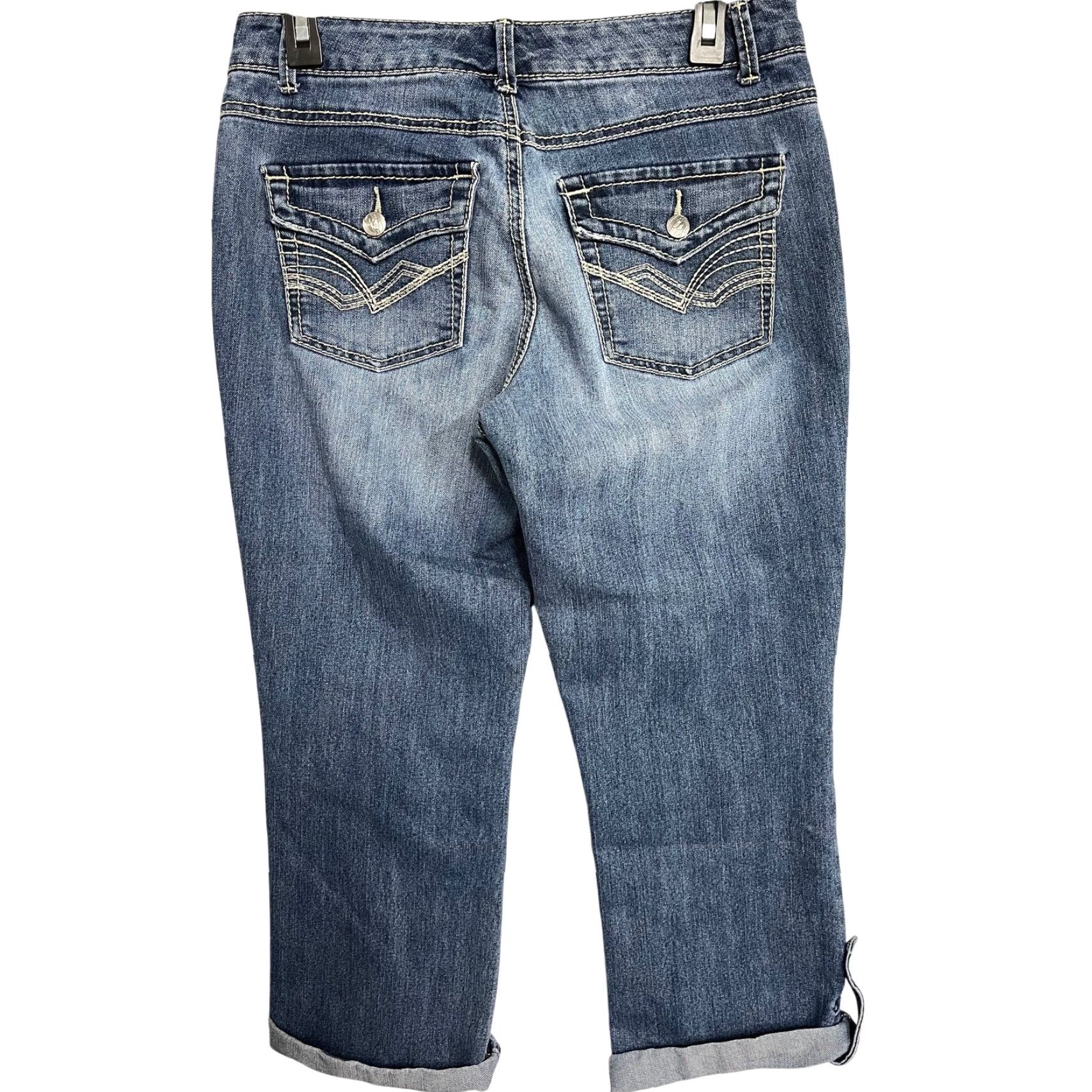 Nine West Nine West Jeans Womens Cropped Denim Mid Rise 31 in Waist Blue 4 Regular Cotton Blend 5-Pocket Design Belt Loops Adult Womens Size 27" / US 4 / IT 40 - 2 Thumbnail